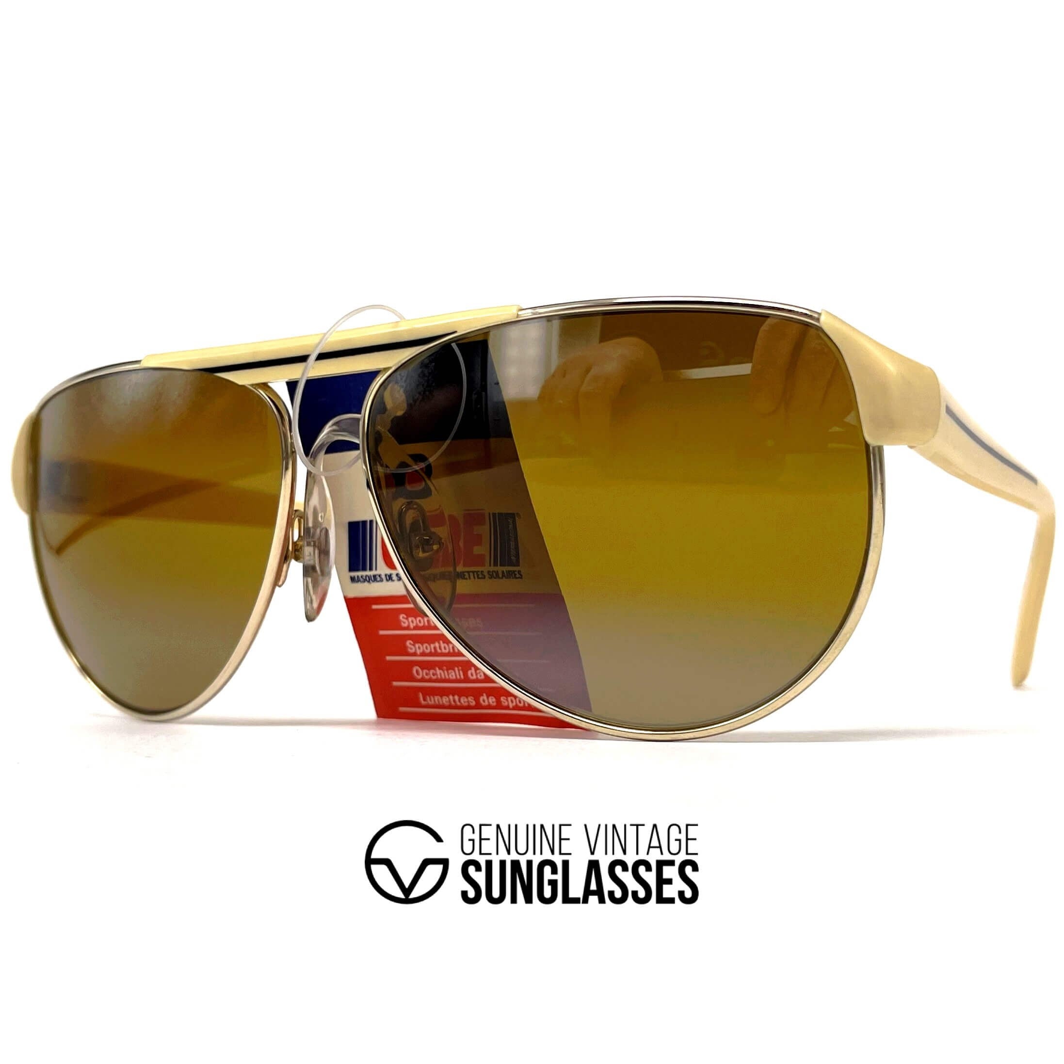 Vintage CEBE 519 beige gold designer sunglasses