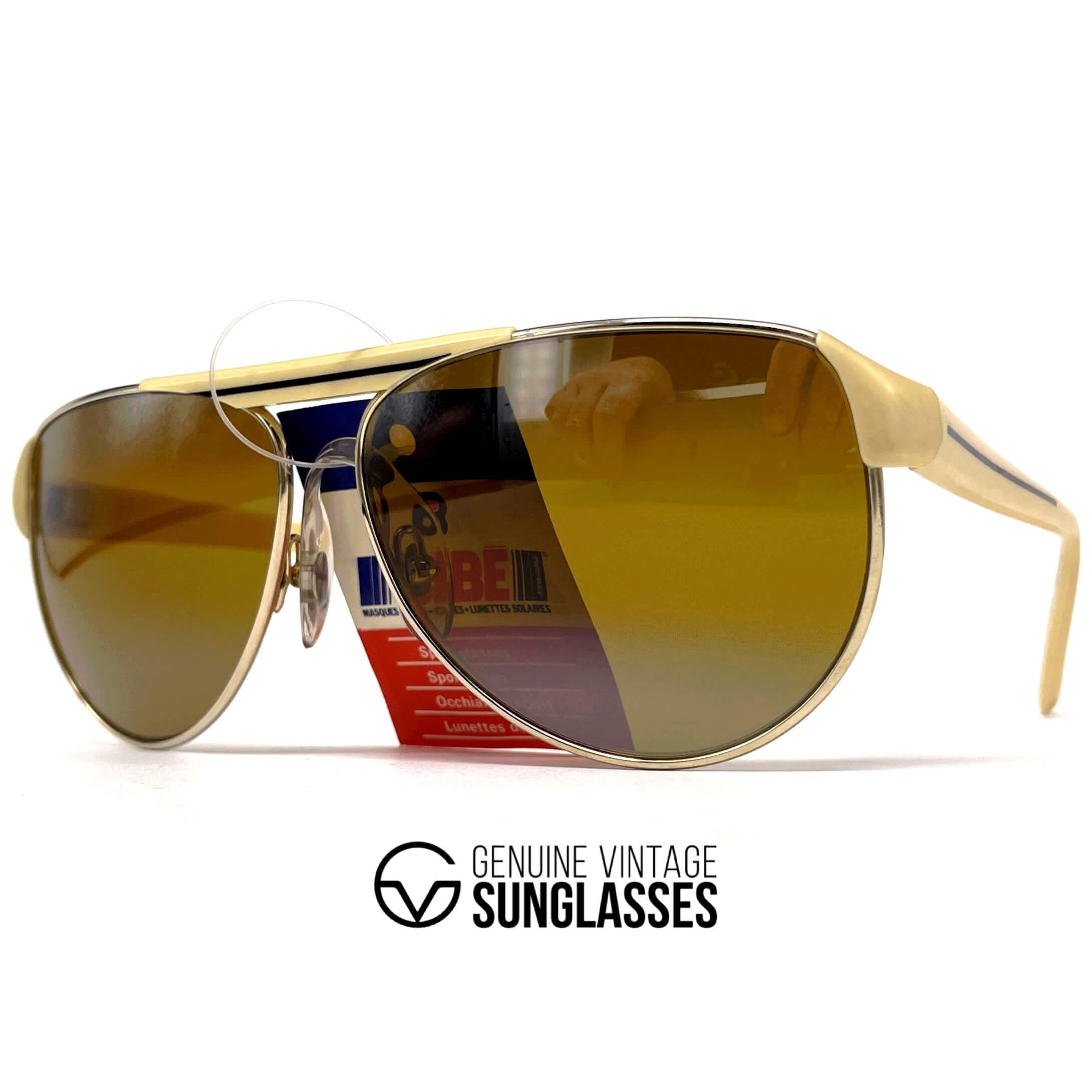 Vintage CEBE 519 beige gold designer sunglasses