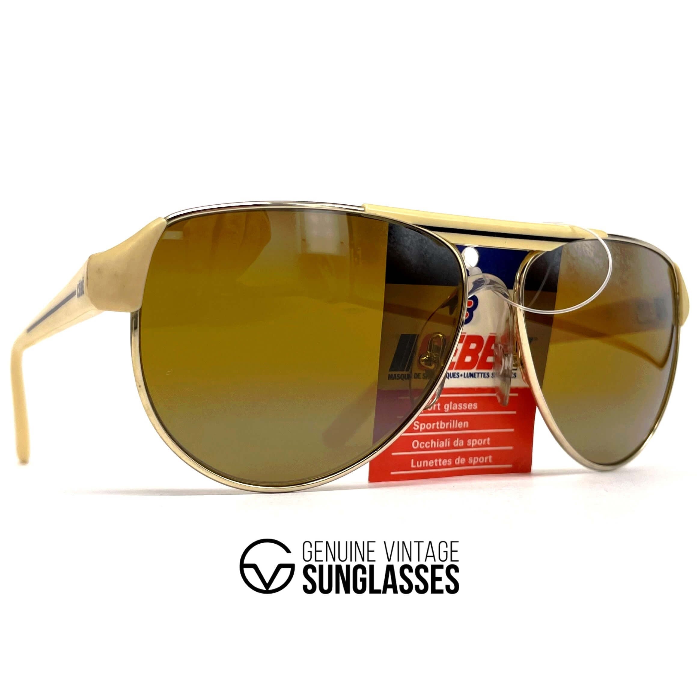 Vintage CEBE 519 beige gold designer sunglasses
