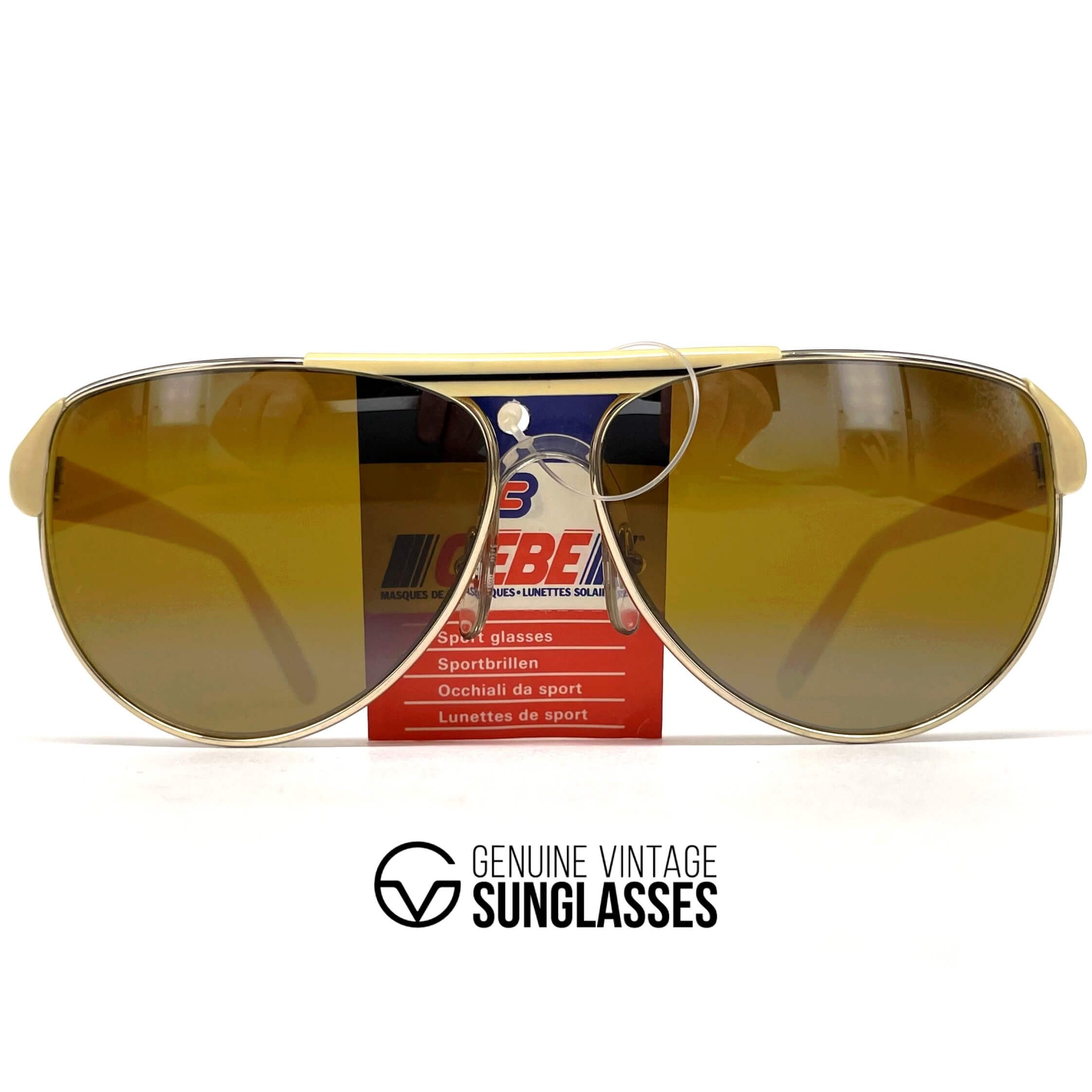 Vintage CEBE 519 beige gold designer sunglasses