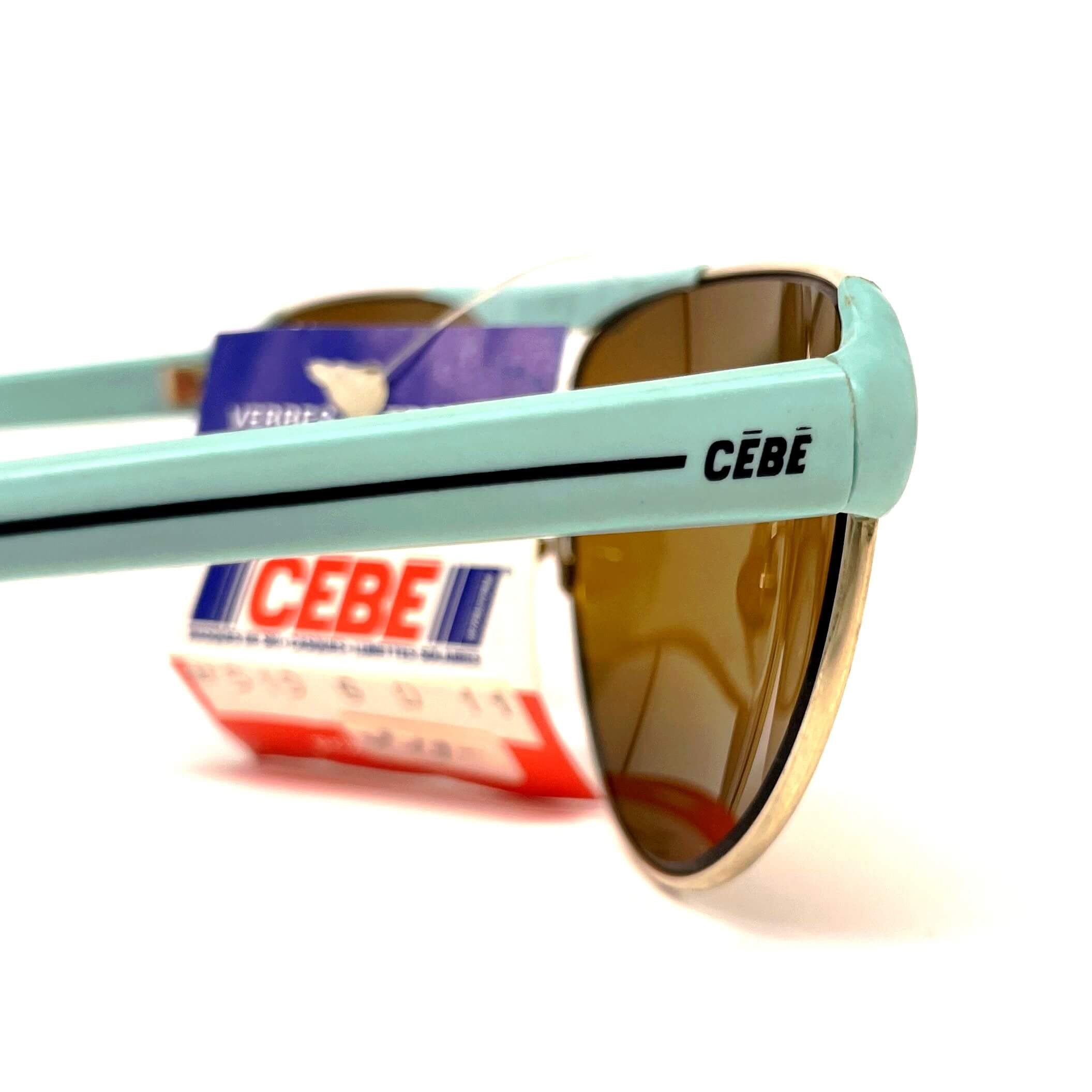 Vintage CEBE 519 green gold designer sunglasses