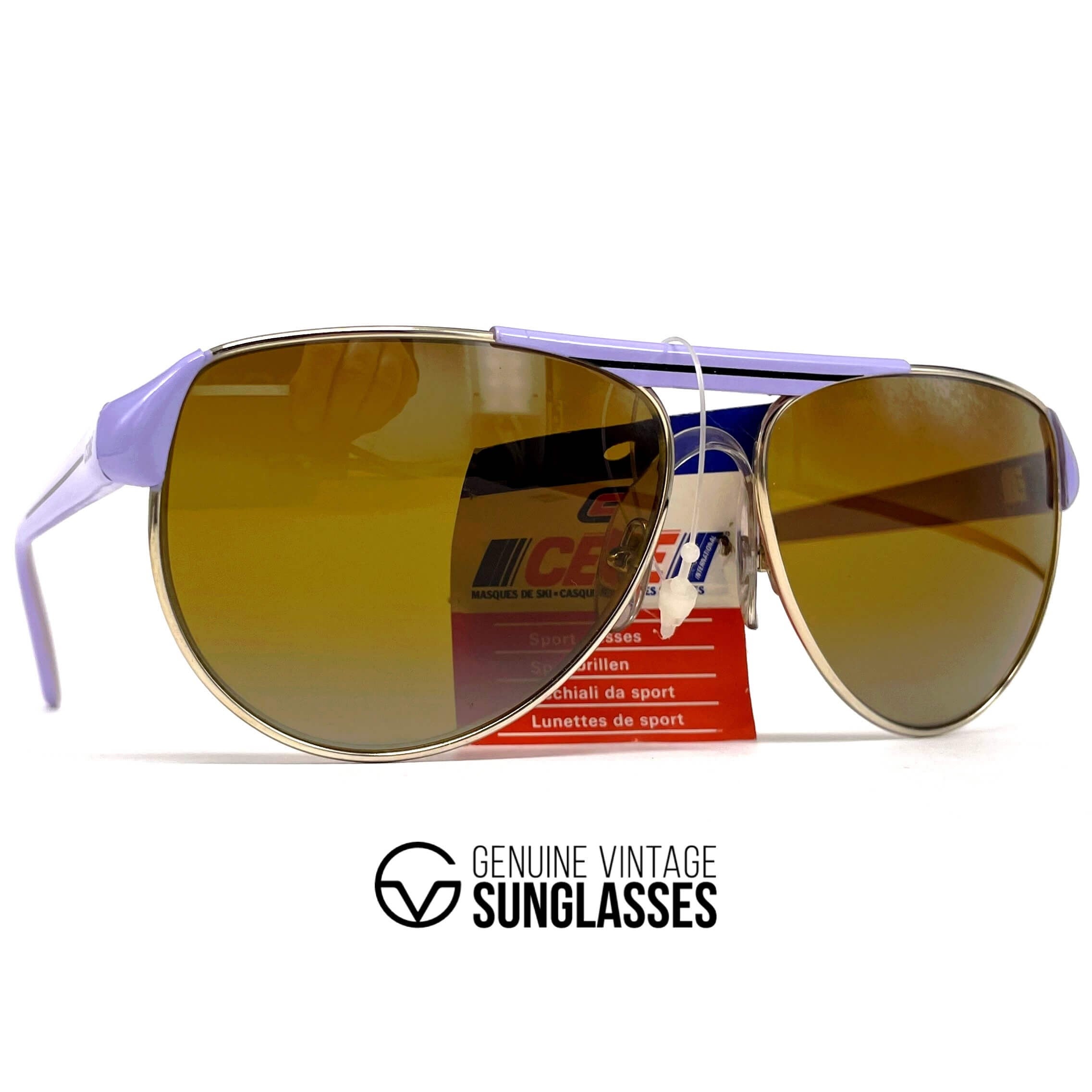 Vintage CEBE 519 purple gold designer sunglasses