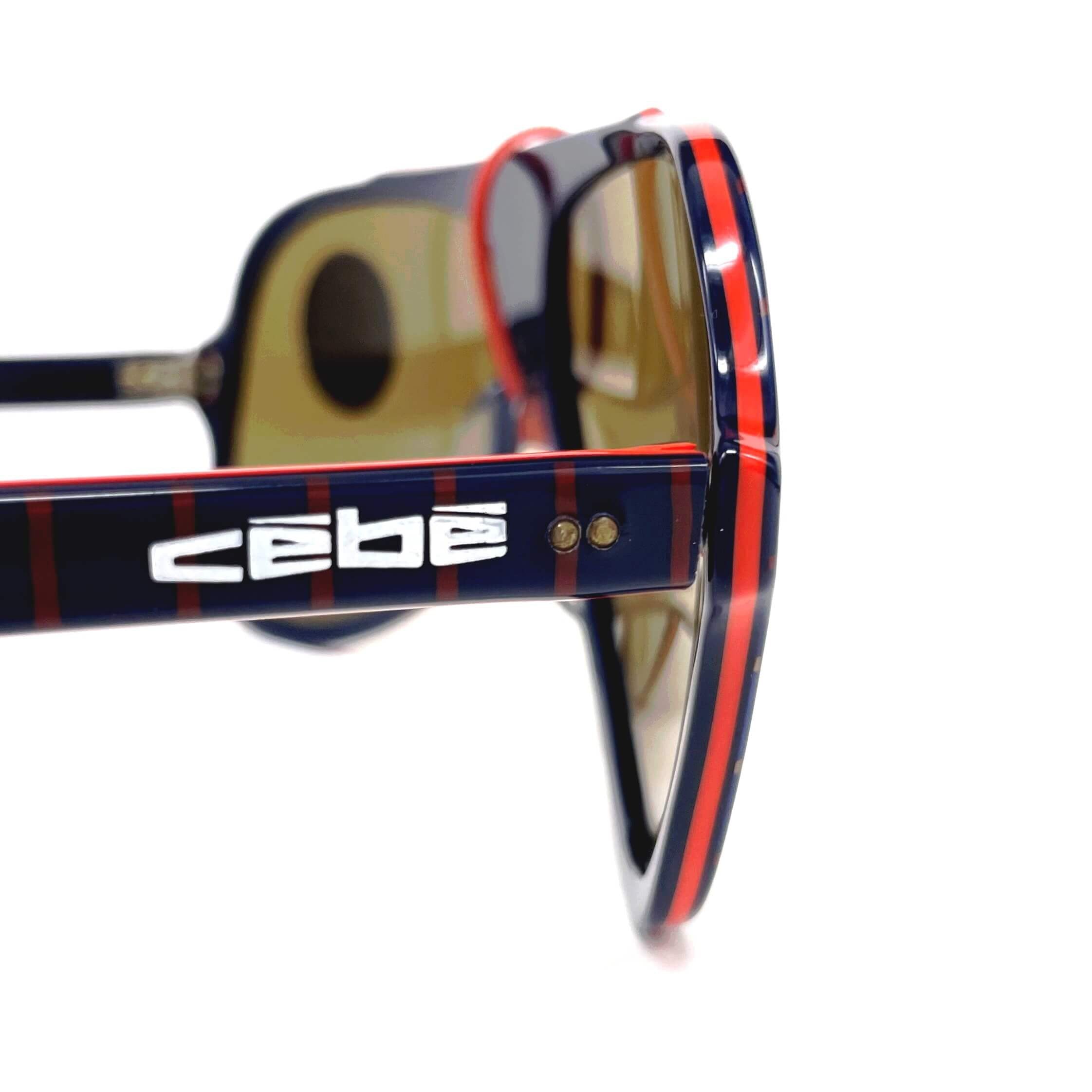 Vintage CEBE 769 Alpine Crafts blue striped mineral sports sunglasses