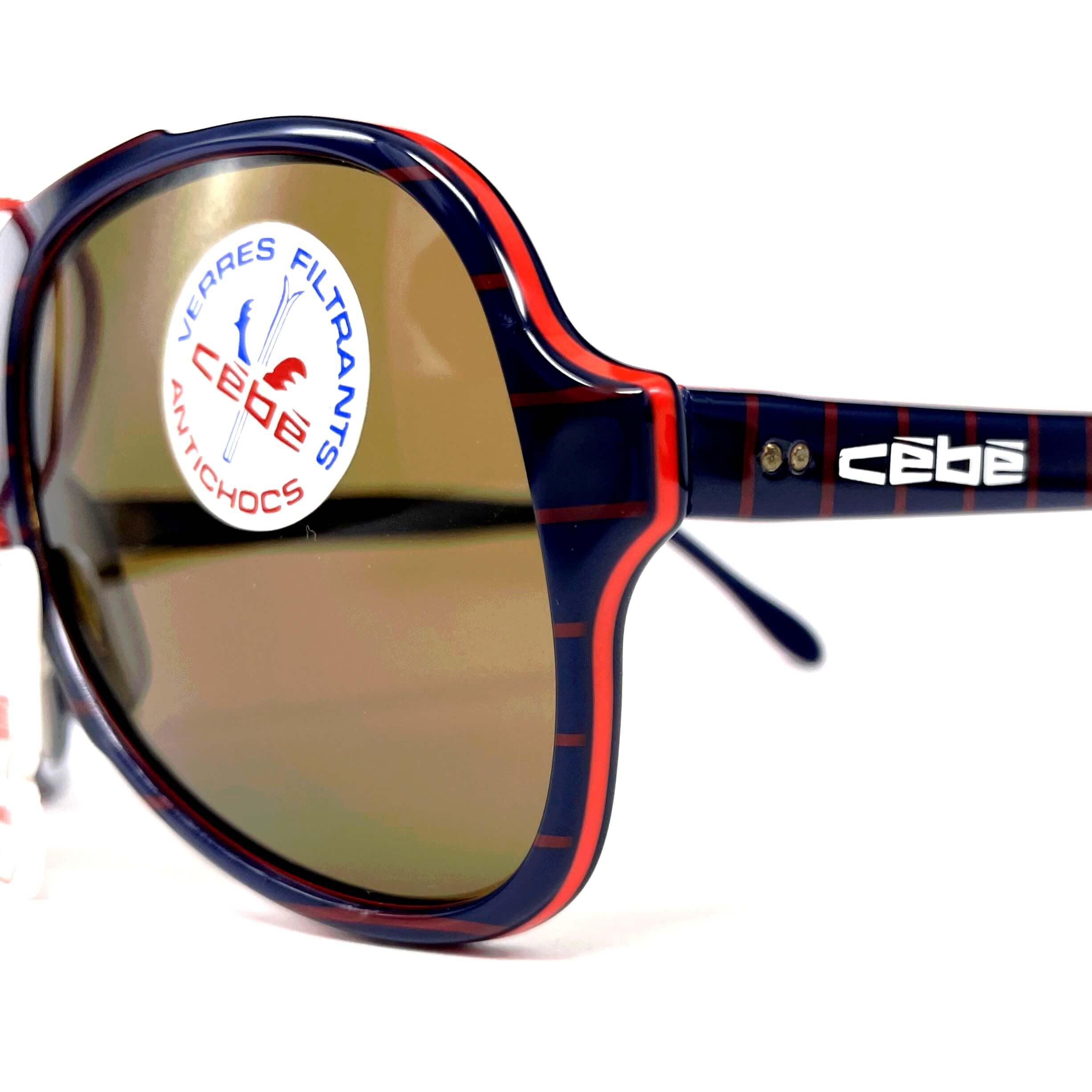 Vintage CEBE 769 Alpine Crafts blue striped mineral sports sunglasses