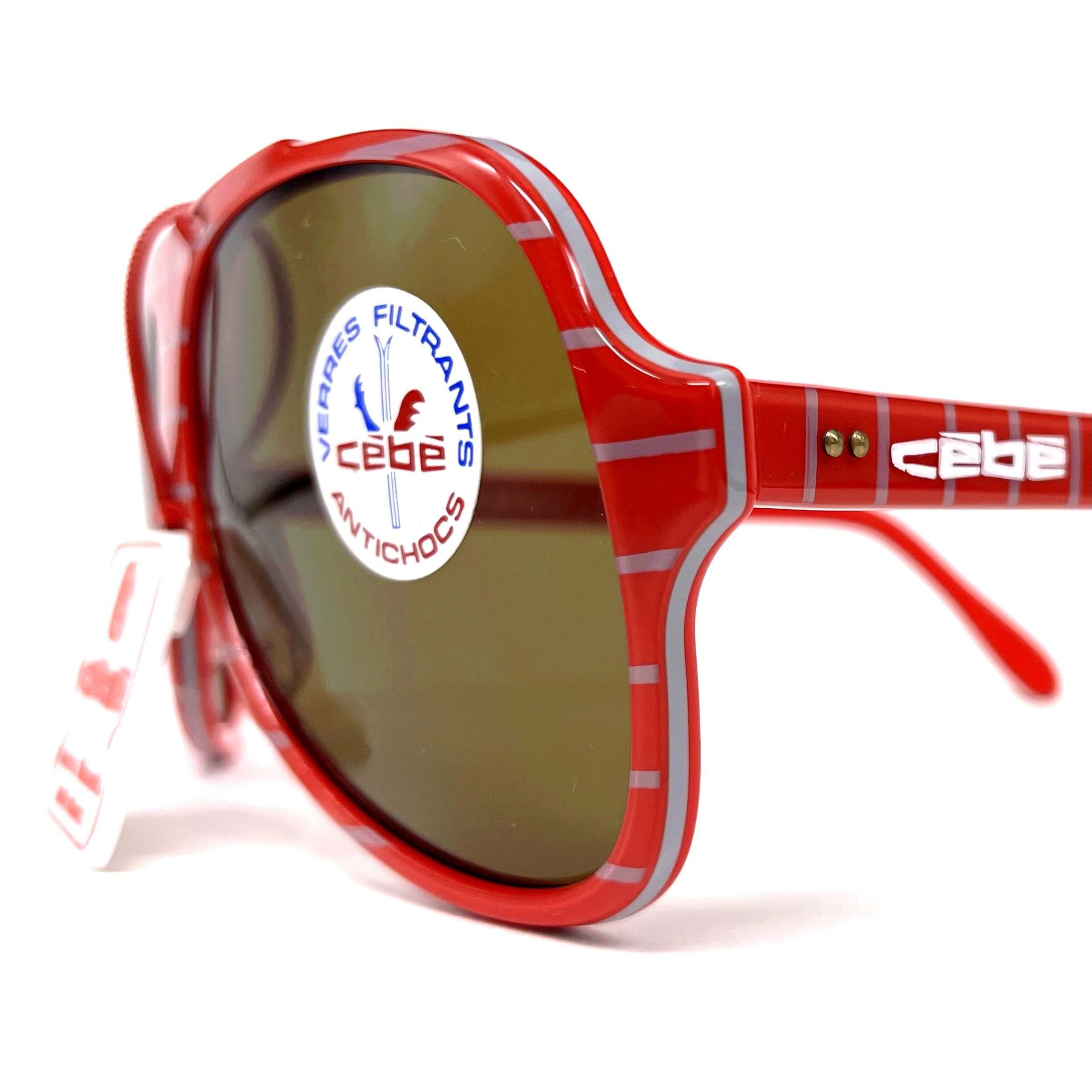 Vintage CEBE 769 Alpine Crafts red striped mineral sports sunglasses