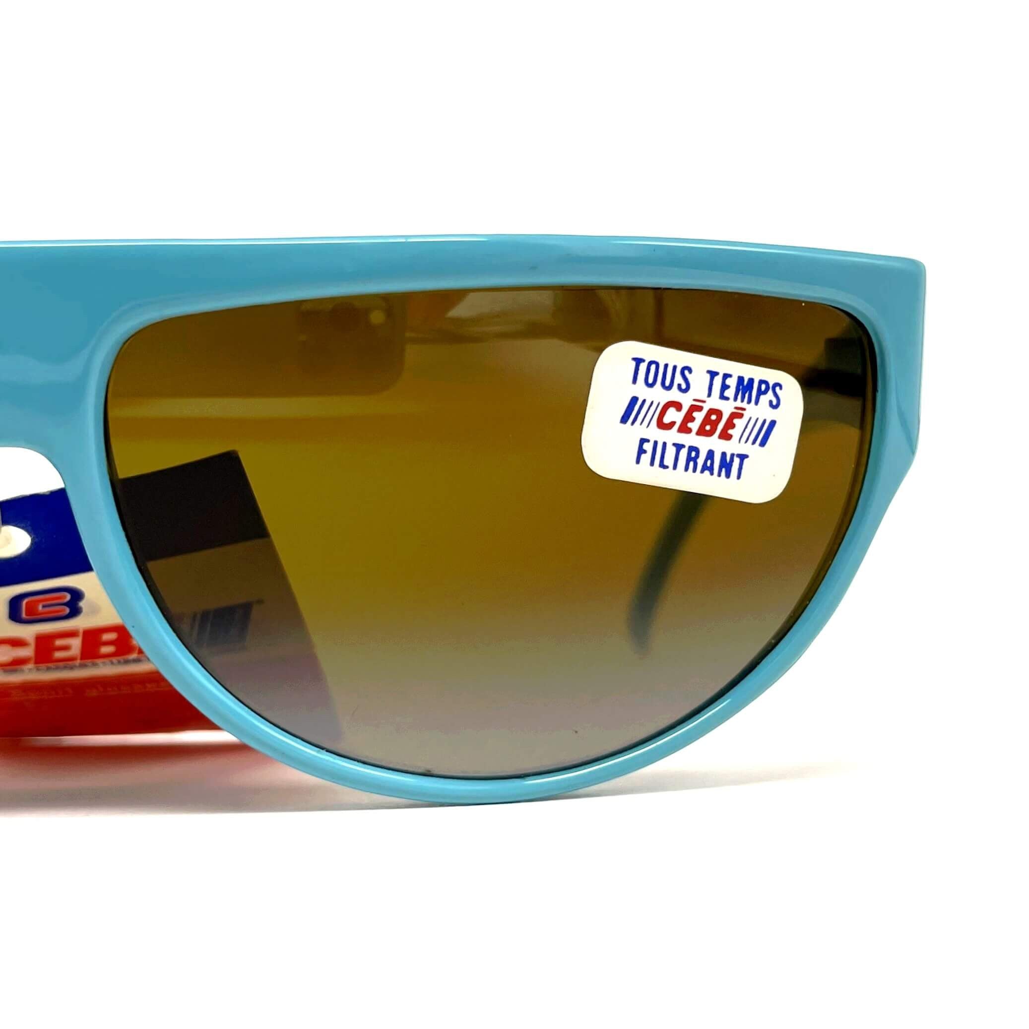 Vintage CEBE 949 blue dual mirrored designer sunglasses
