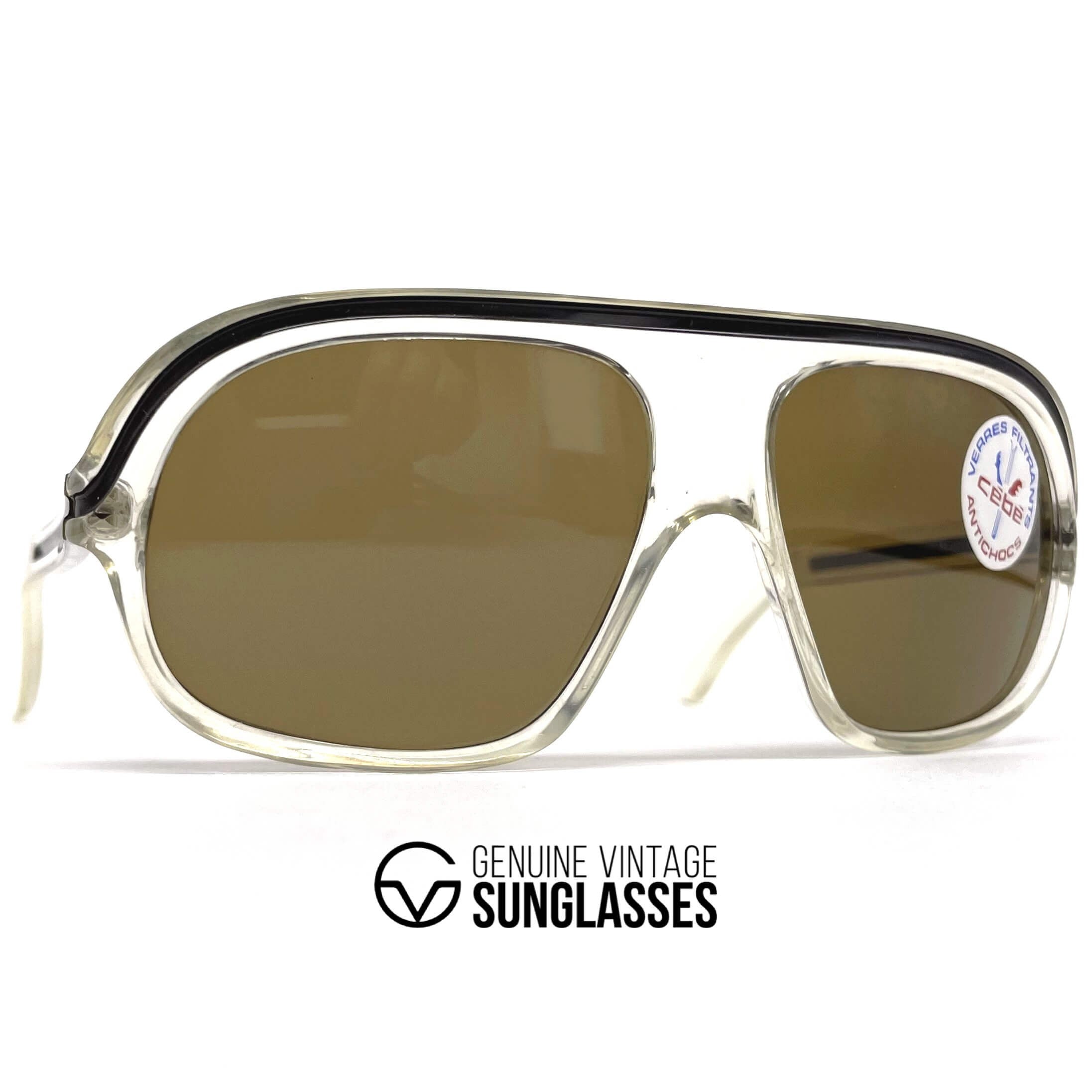 Vintage CEBE 962 Rally Coq crystal XXL sports sunglasses