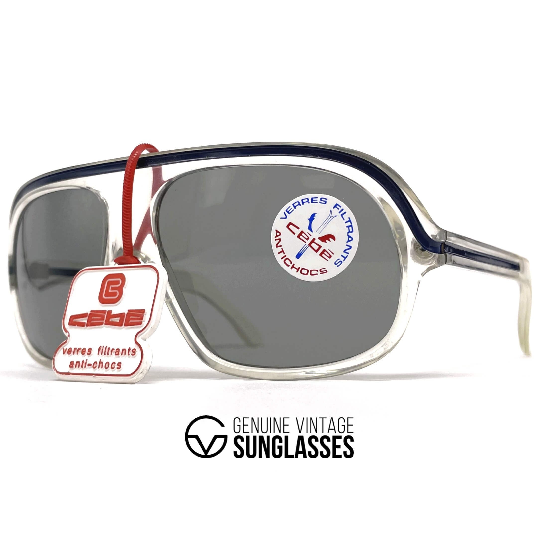 Vintage CEBE 962 Rally Coq crystal XXL sports sunglasses