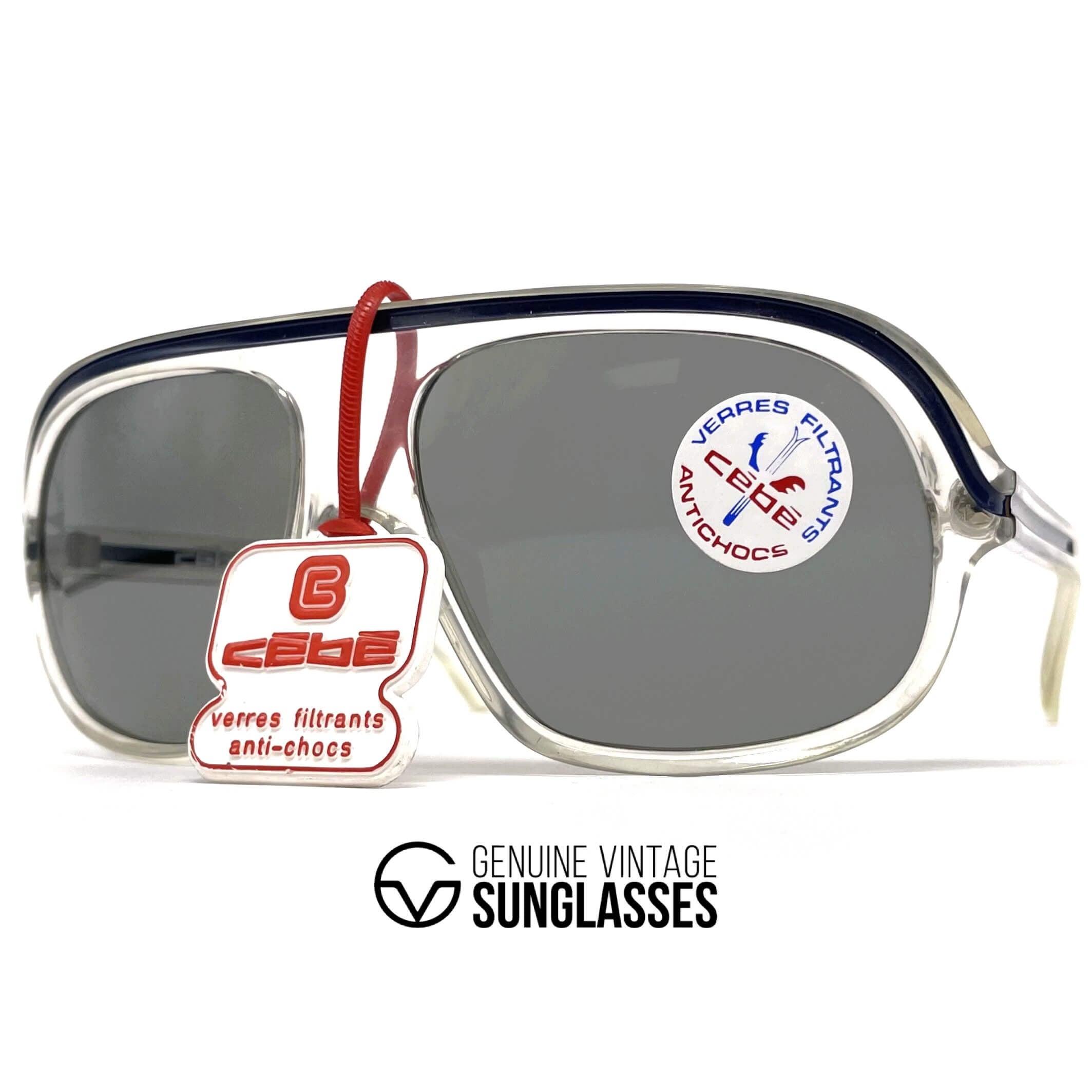 Vintage CEBE 962 Rally Coq crystal XXL sports sunglasses