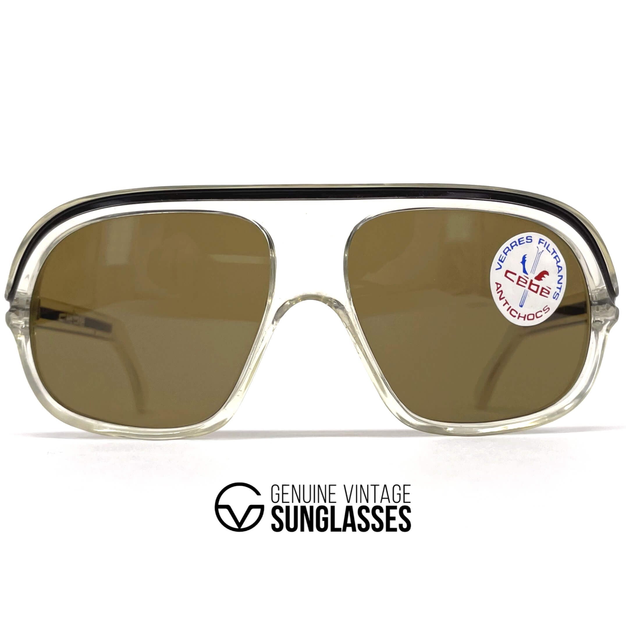 Vintage CEBE 962 Rally Coq crystal XXL sports sunglasses