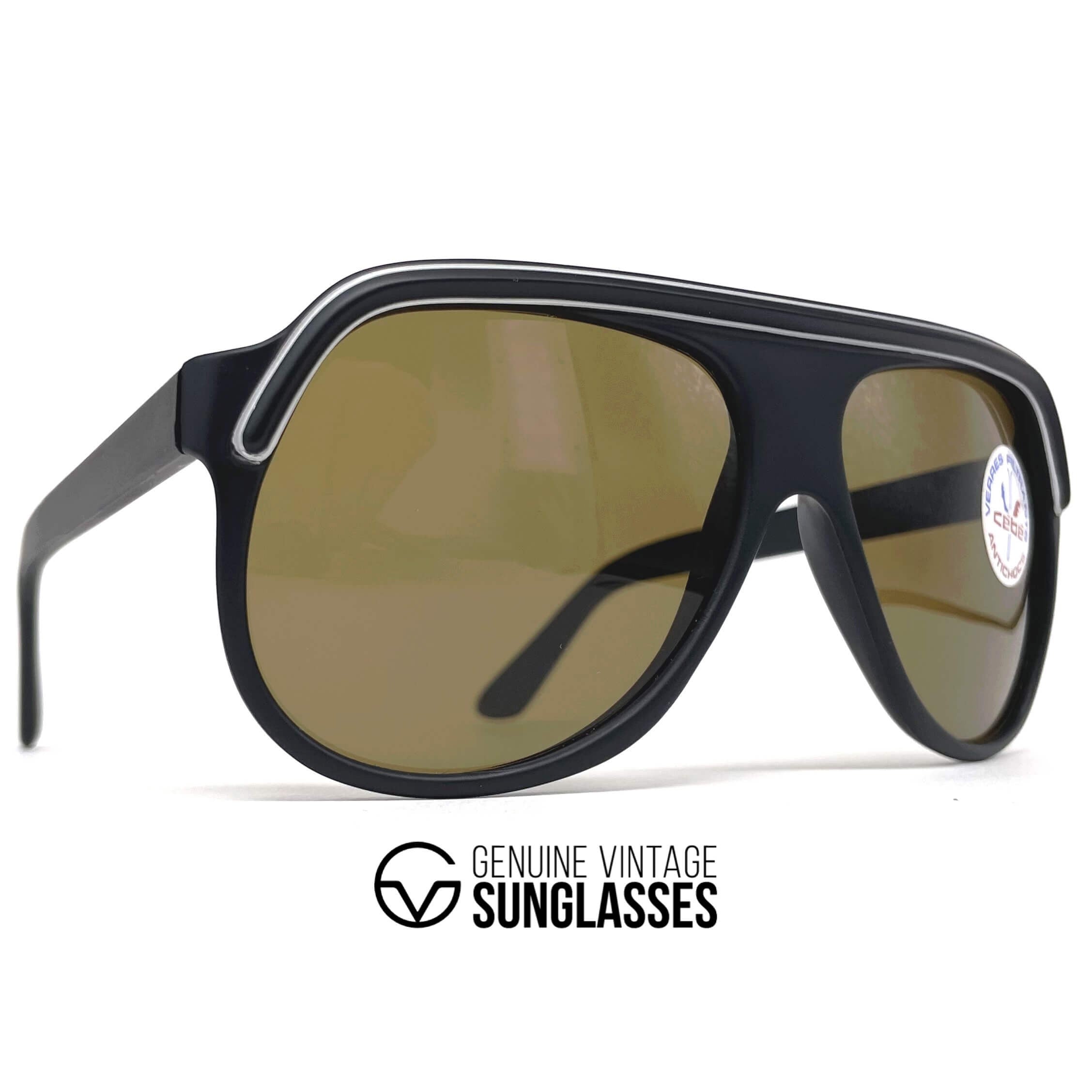 Vintage CEBE 974 rare black matte XXL designer sunglasses