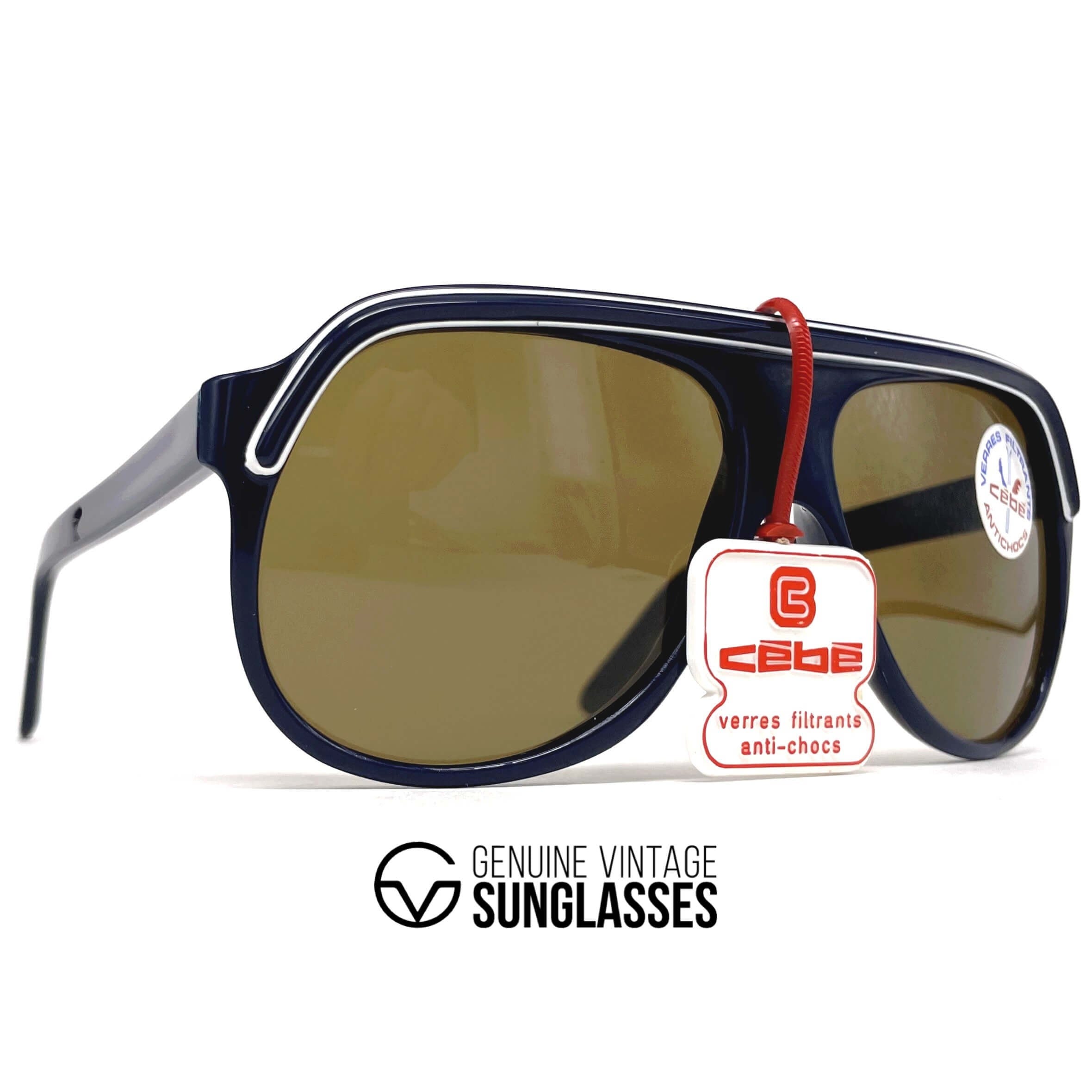 Vintage CEBE 974 rare blue XXL designer sunglasses