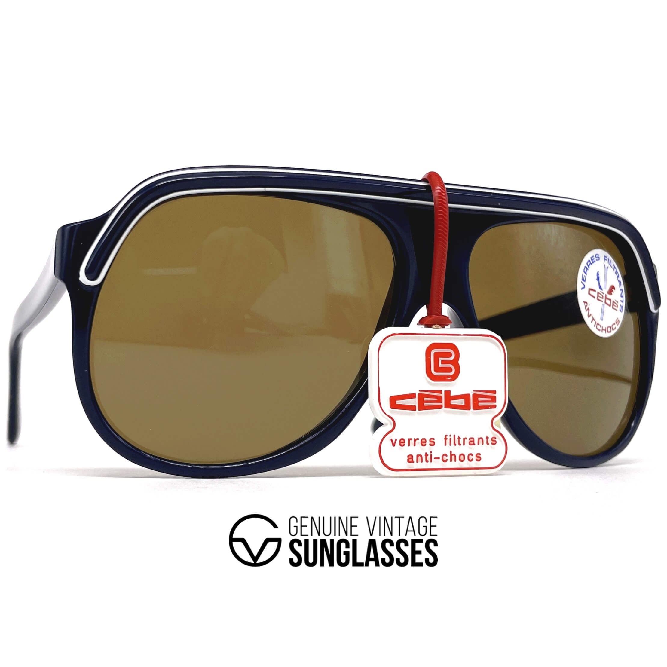 Vintage CEBE 974 rare blue XXL designer sunglasses