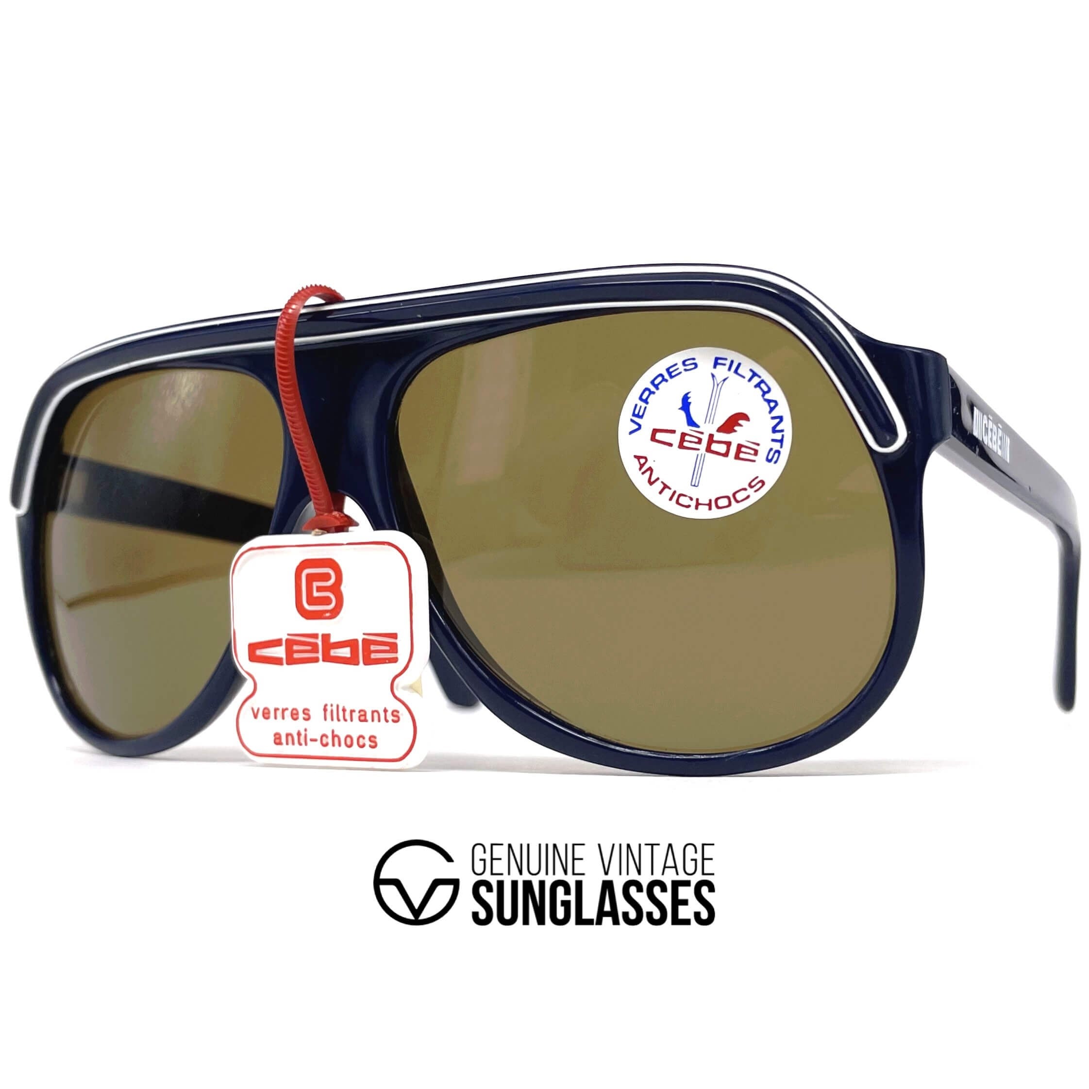 Vintage CEBE 974 rare blue XXL designer sunglasses