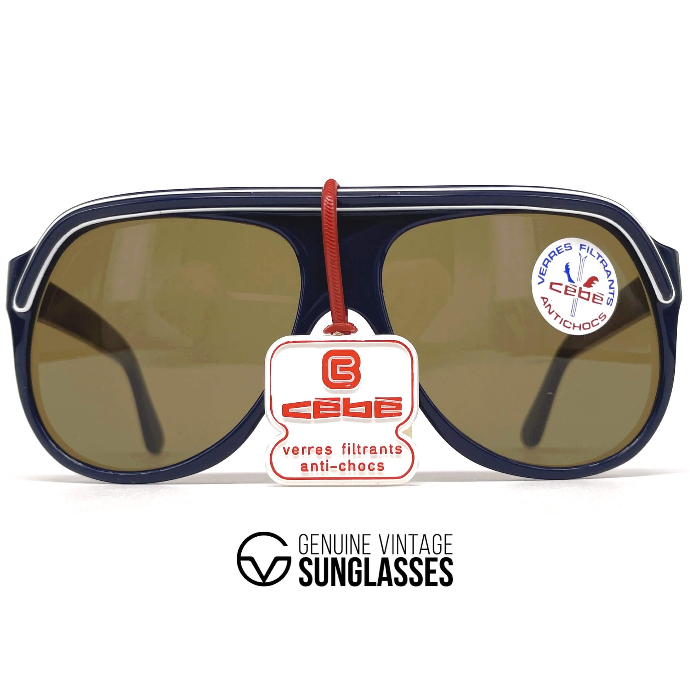Vintage CEBE 974 rare blue XXL designer sunglasses