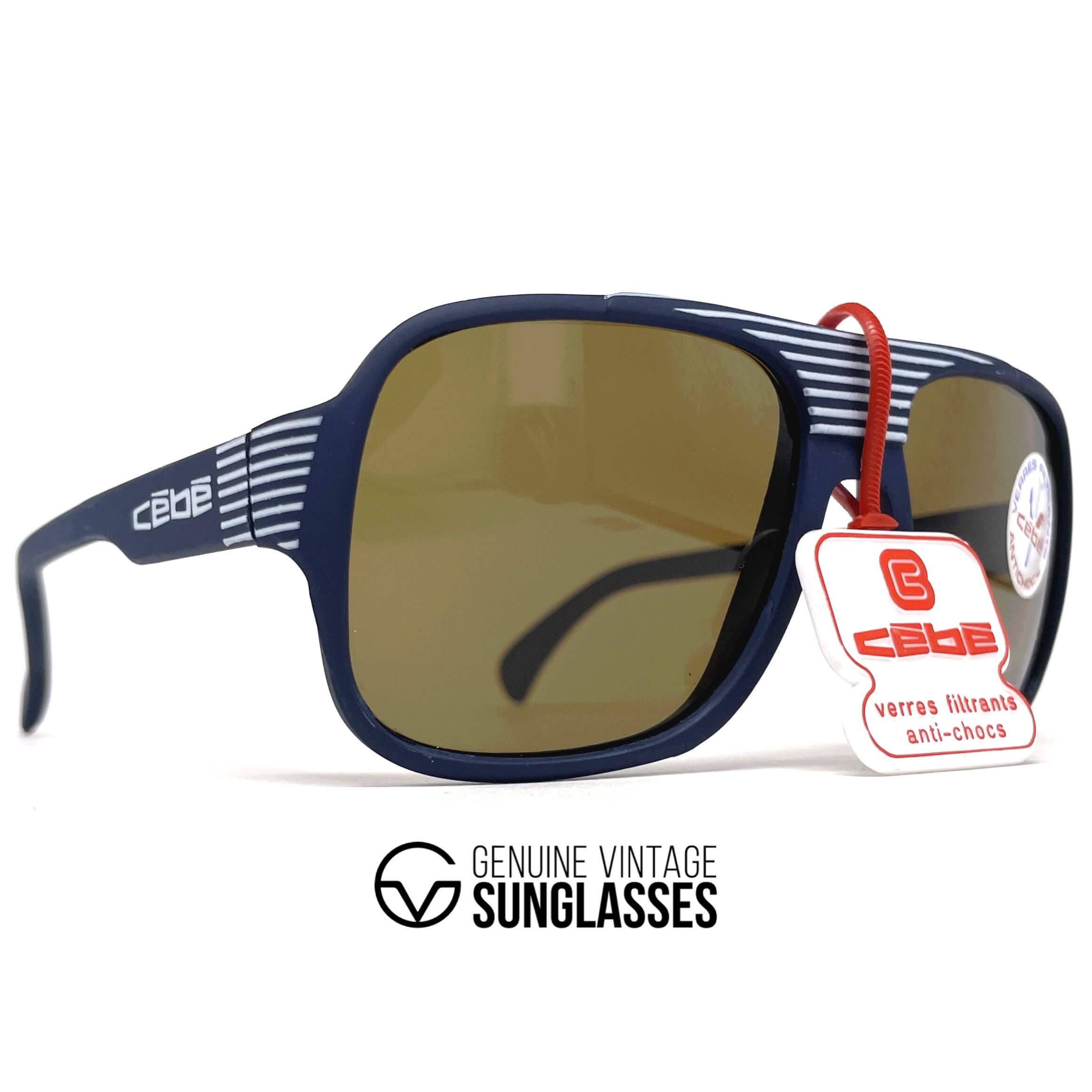 Vintage CEBE 975 blue matte XL designer sunglasses