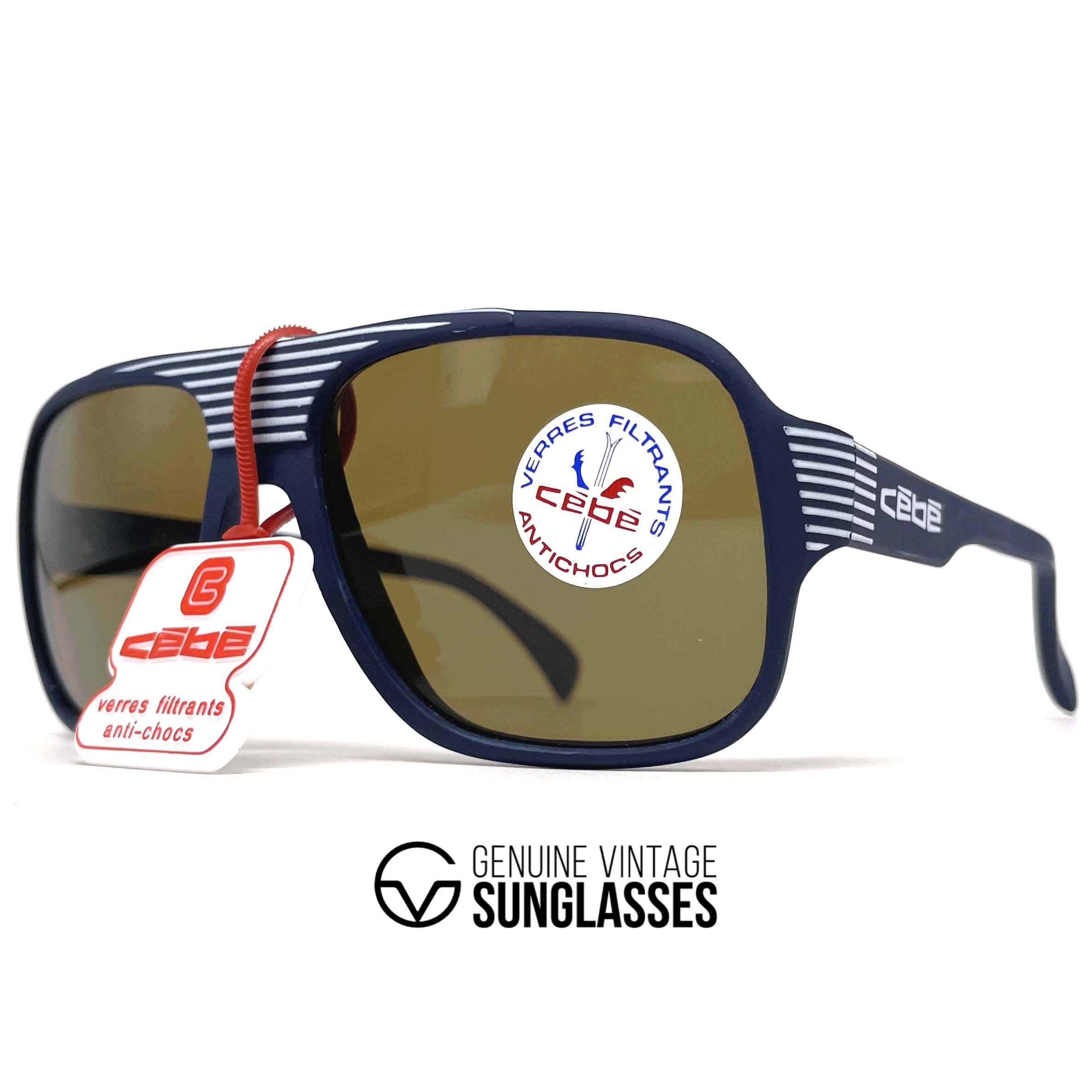 Vintage CEBE 975 blue matte XL designer sunglasses