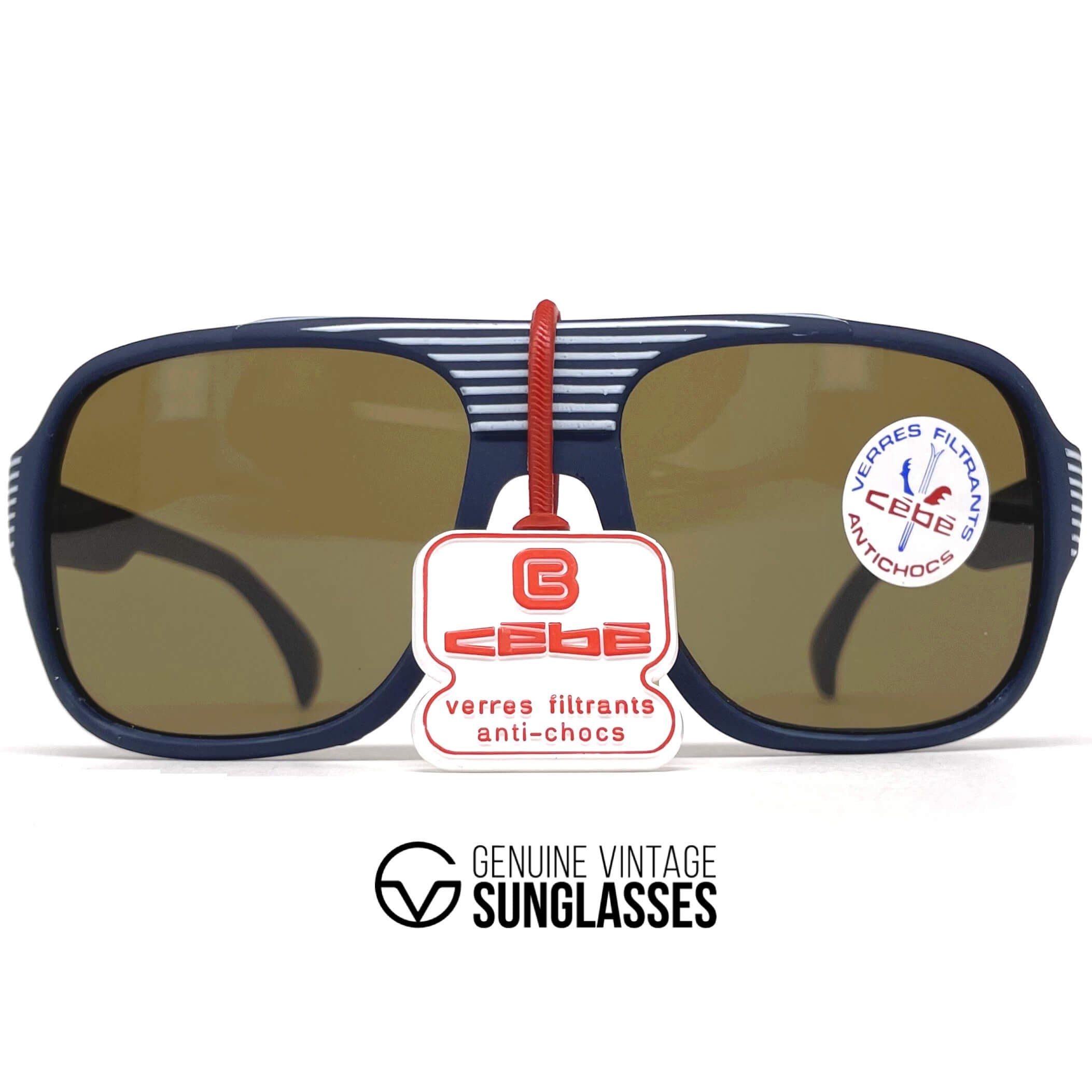 Vintage CEBE 975 blue matte XL designer sunglasses