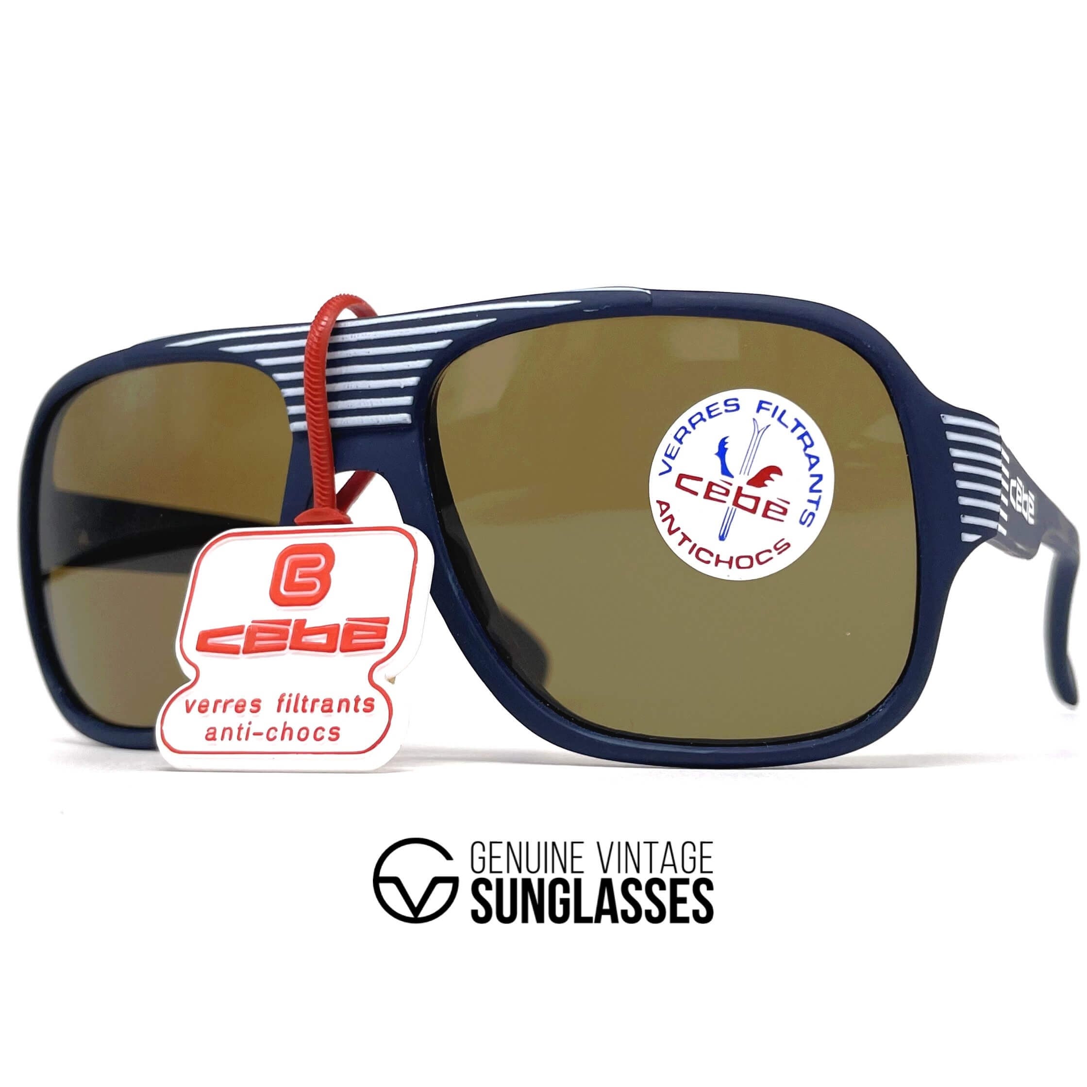 Vintage CEBE 975 blue matte XL designer sunglasses