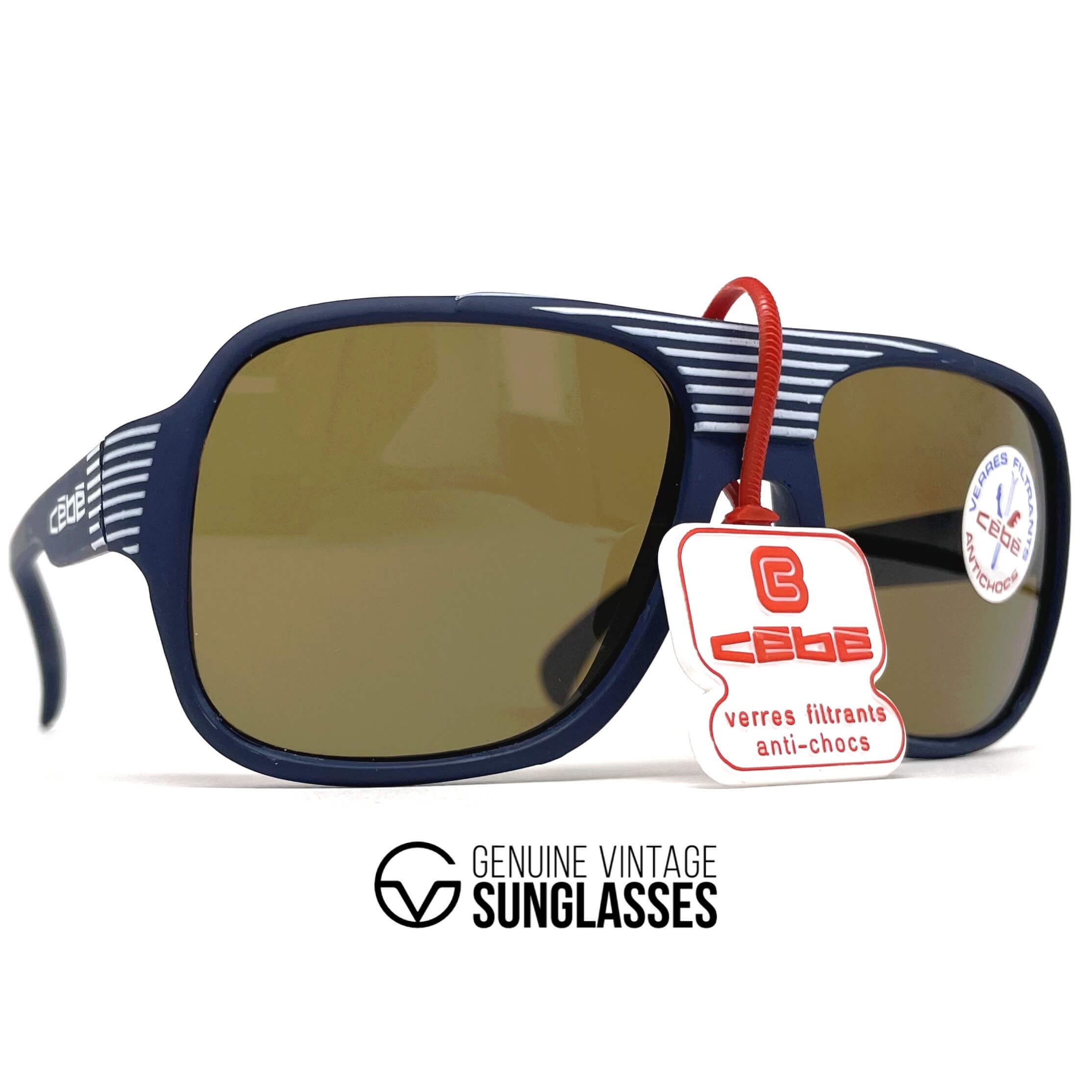 Vintage CEBE 975 blue matte XL designer sunglasses