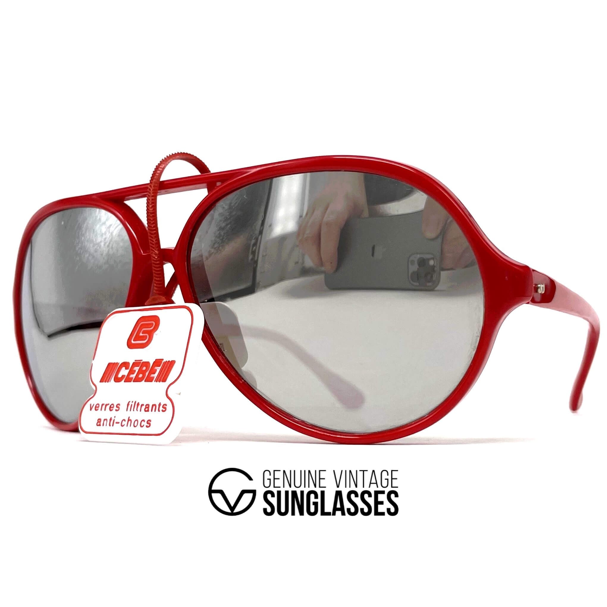 Vintage CEBE 991 red full mirrored mineral sunglasses