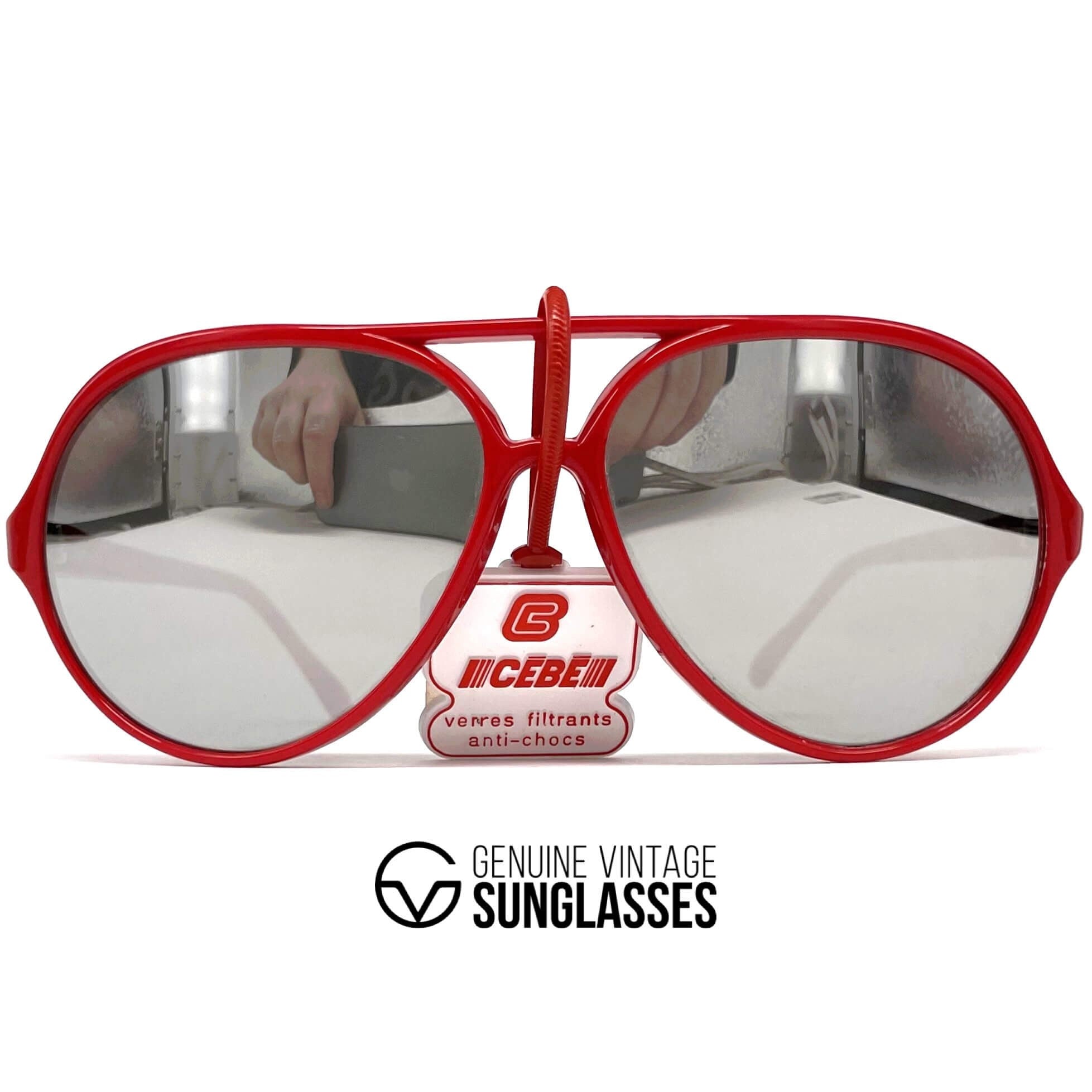 Vintage CEBE 991 red full mirrored mineral sunglasses