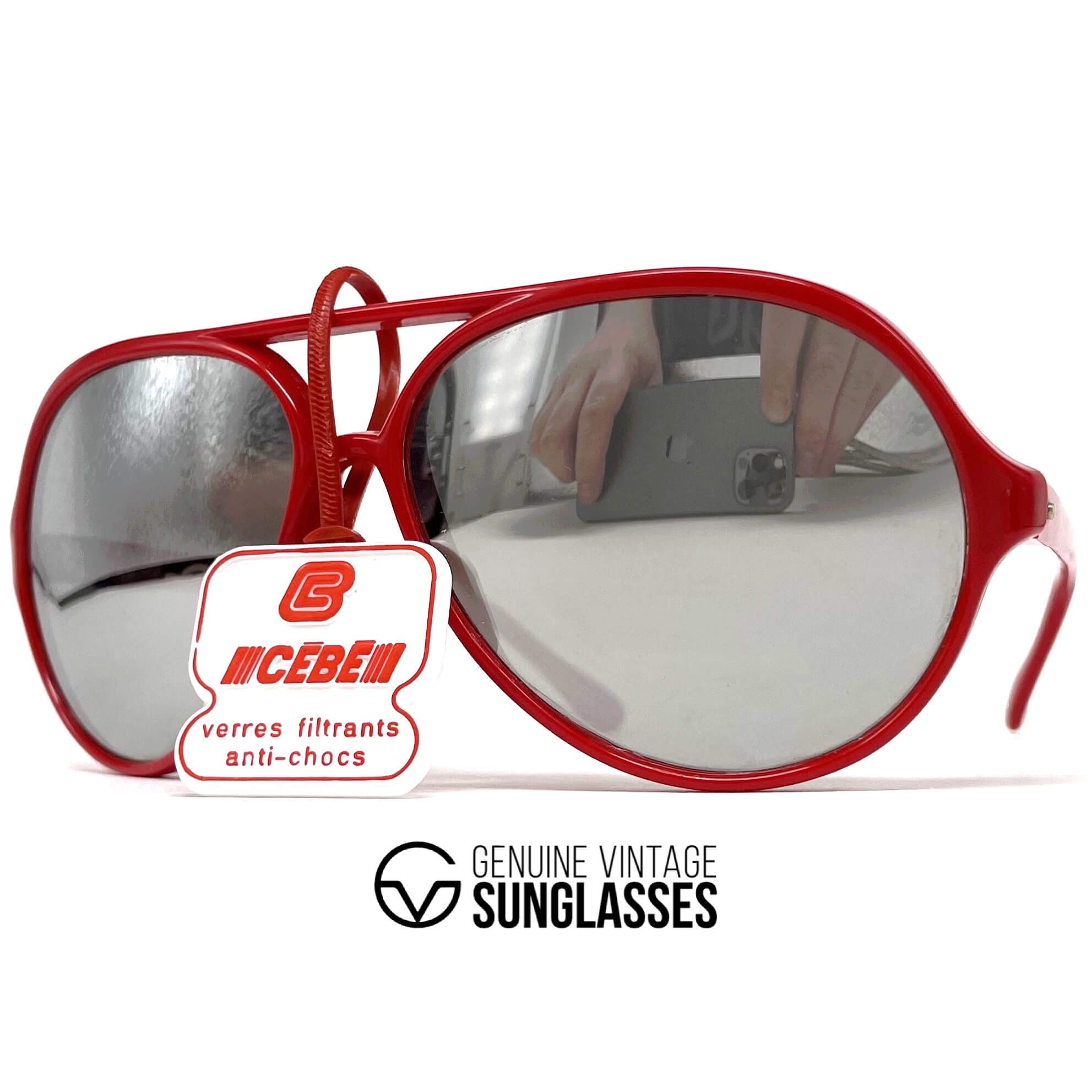 Vintage CEBE 991 red full mirrored mineral sunglasses