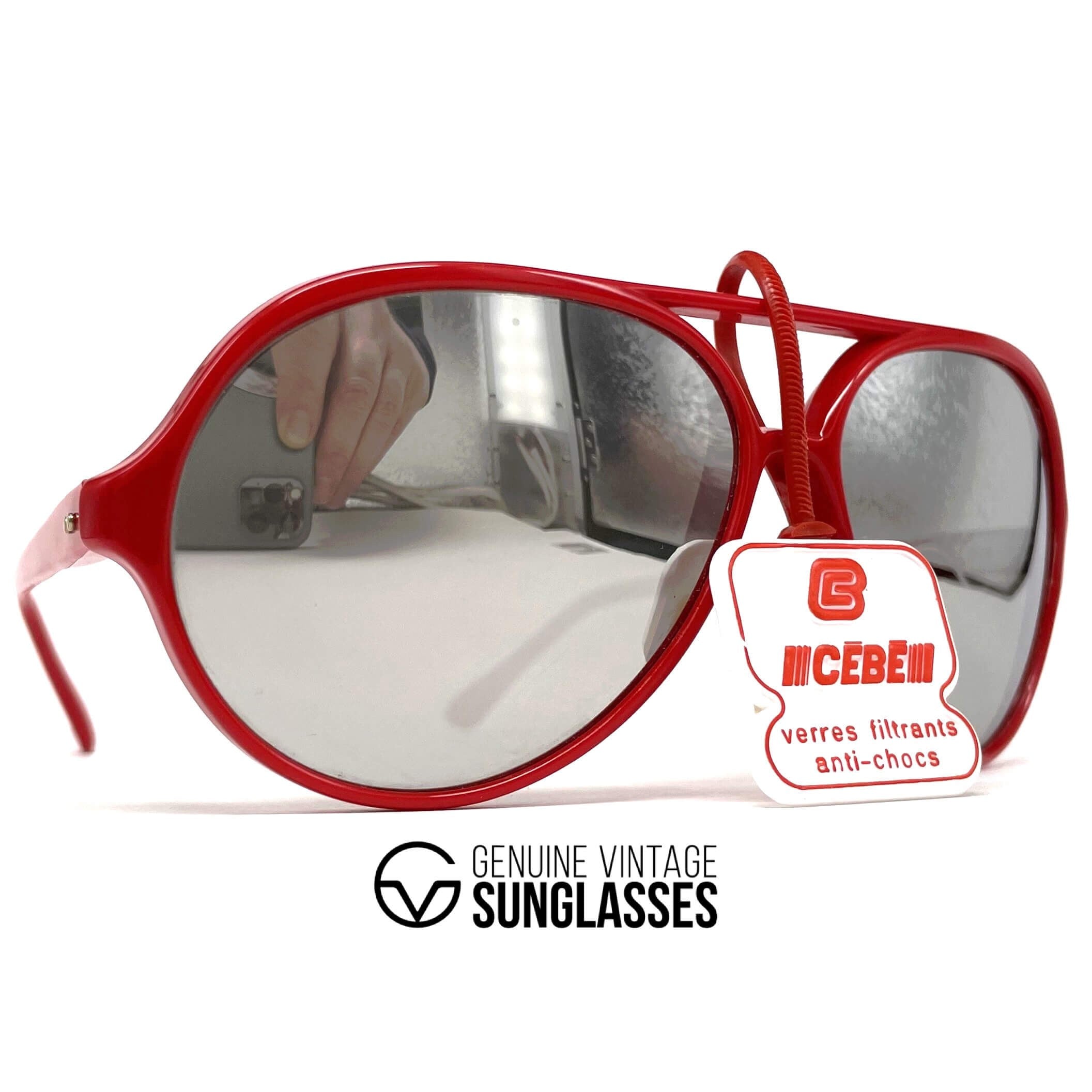 Vintage CEBE 991 red full mirrored mineral sunglasses