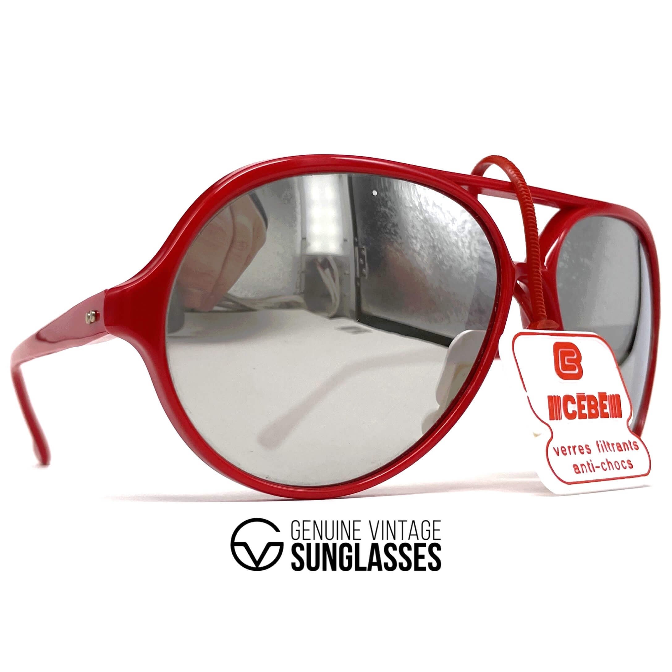 Vintage CEBE 991 red full mirrored mineral sunglasses