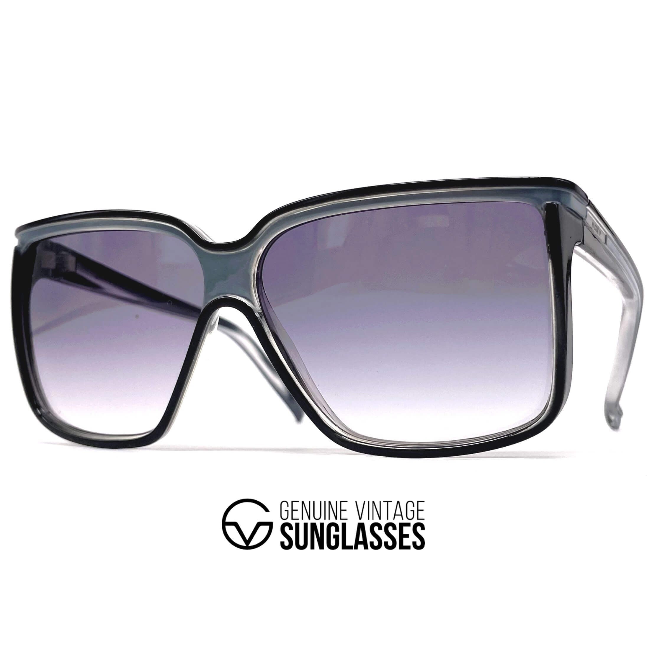 Vintage CEBE 992 grey black duo color square sunglasses