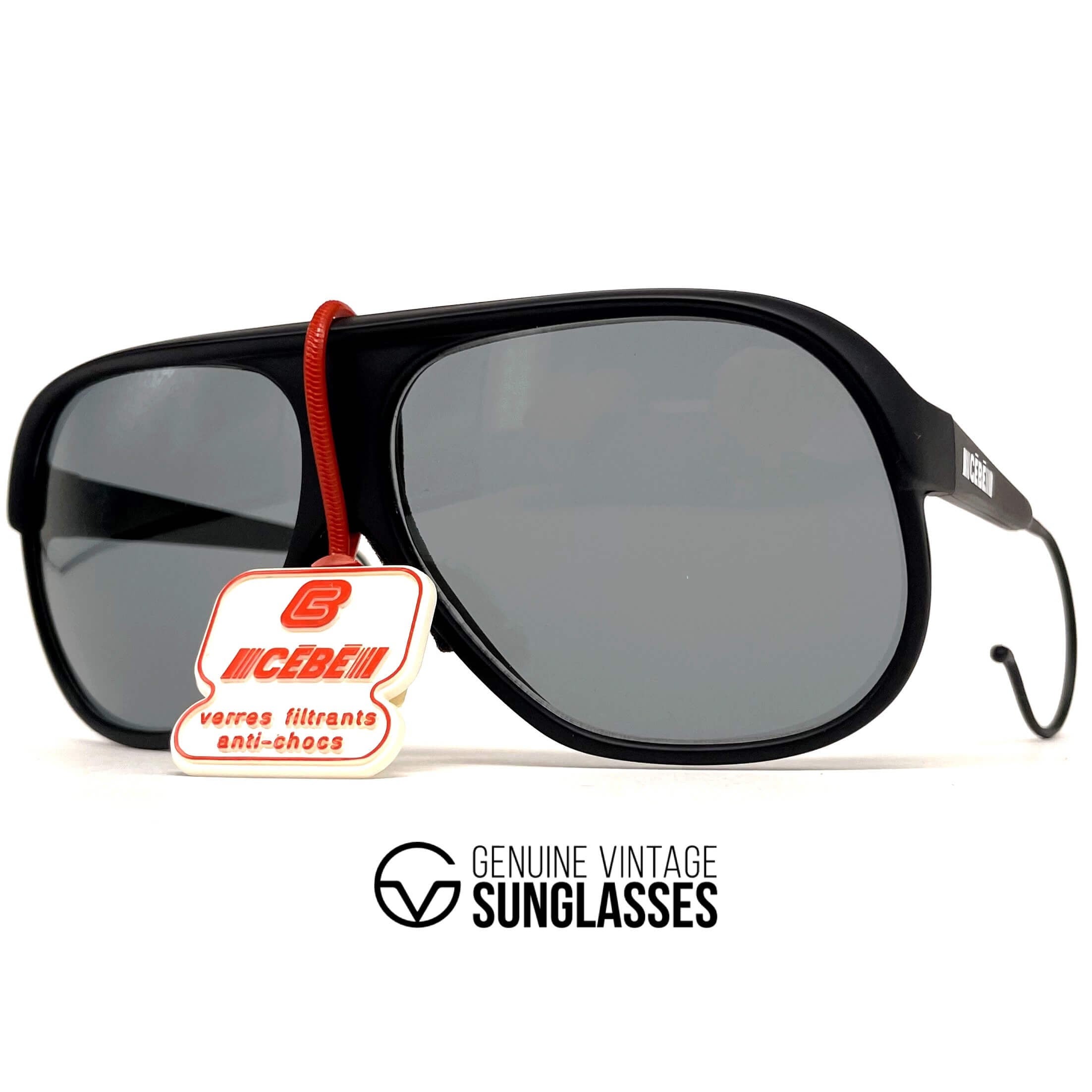 Vintage CEBE 998 Sport black matte XXL designer sunglasses