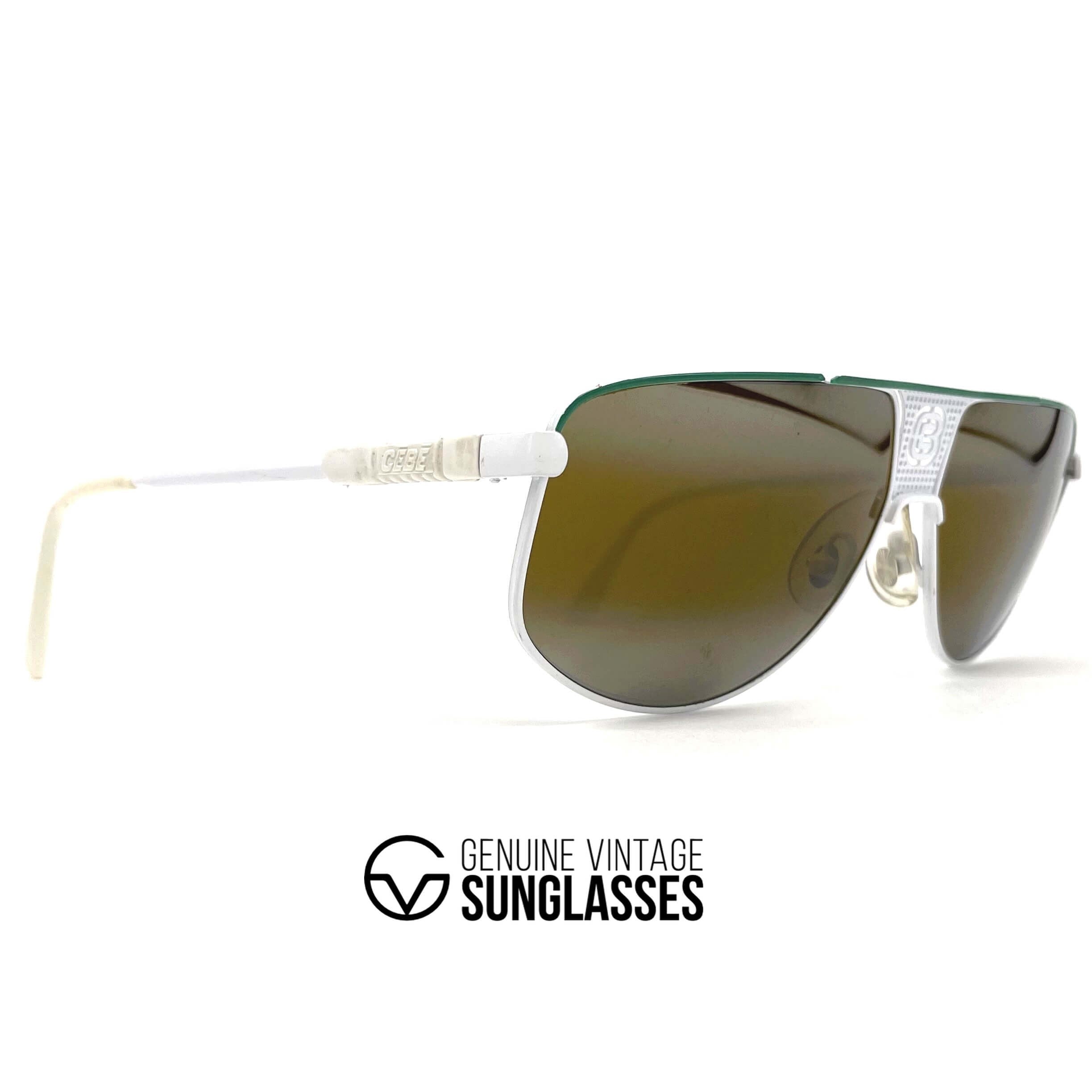 Vintage CEBE Bijoux white aviator sunglasses