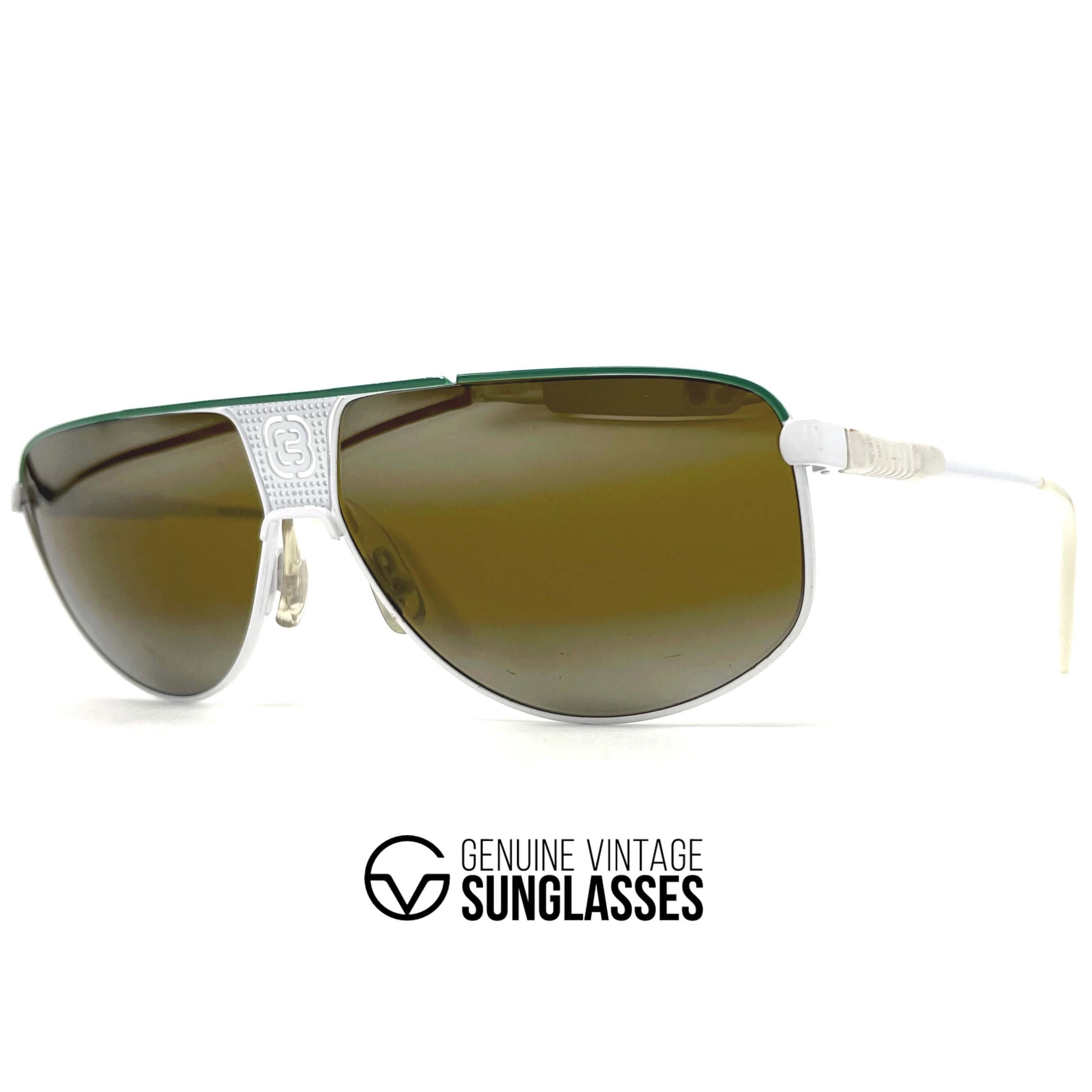 Vintage CEBE Bijoux white aviator sunglasses