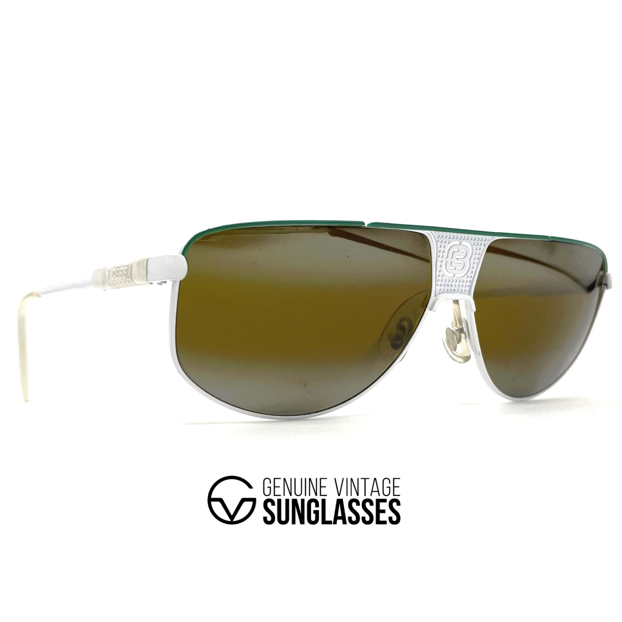 Vintage CEBE Bijoux white aviator sunglasses