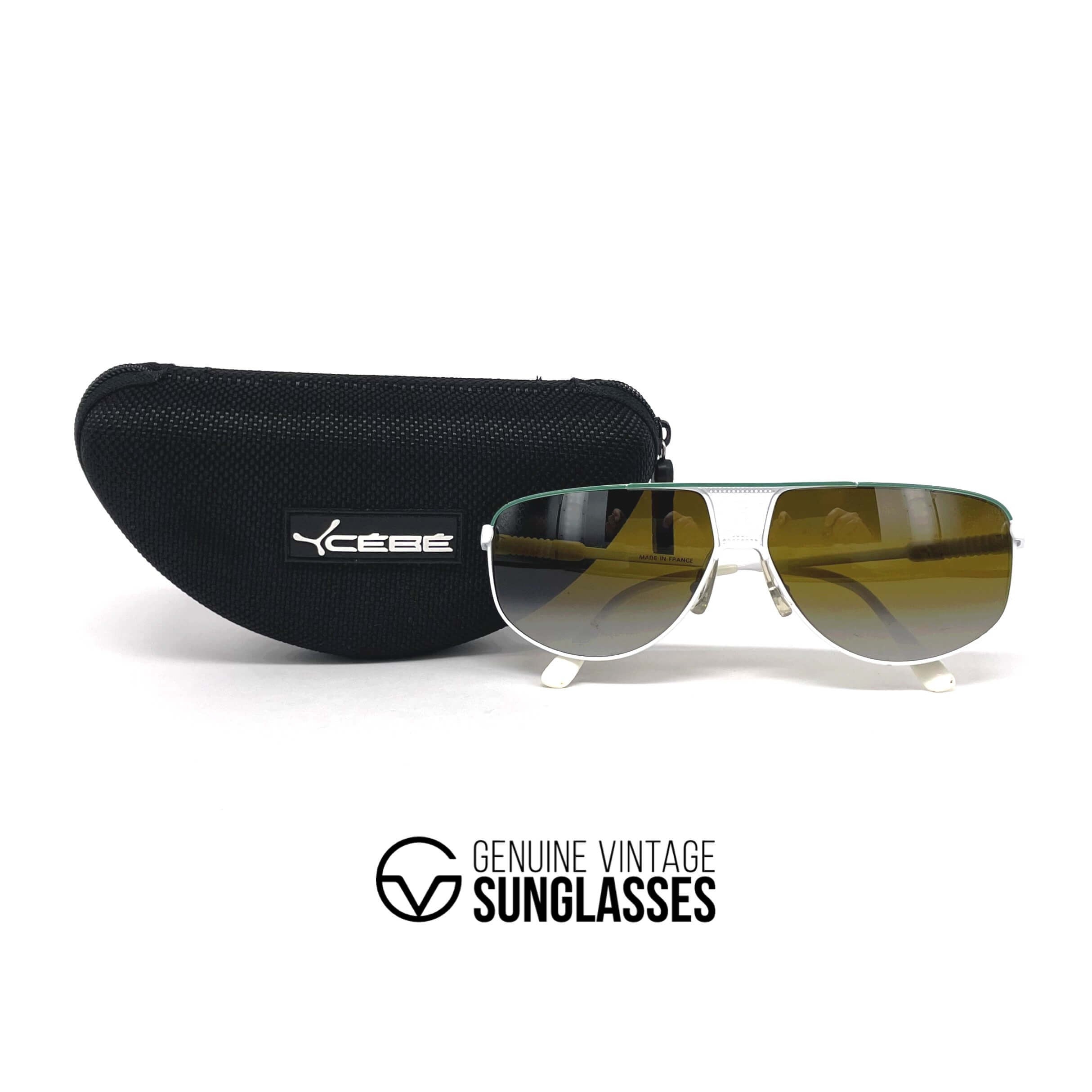 Vintage CEBE Bijoux white aviator sunglasses