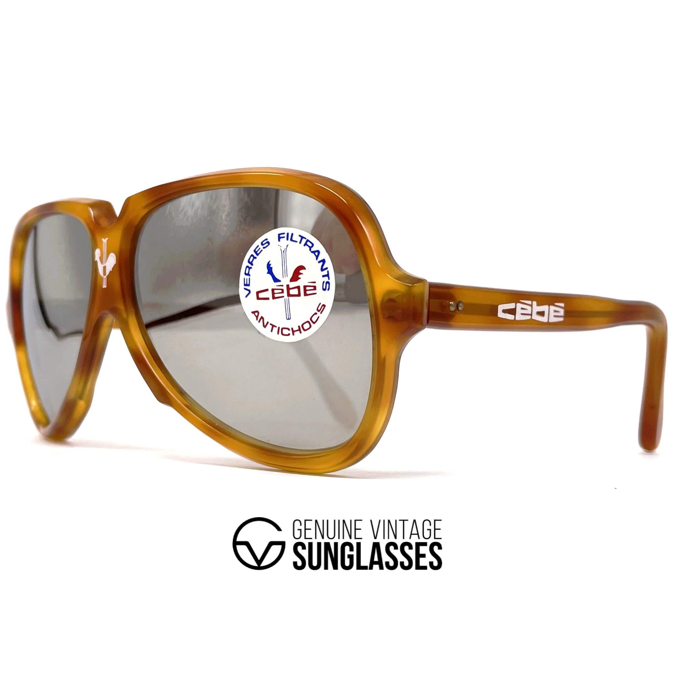 Vintage CEBE France tortoise shell mirrored mineral sunglasses