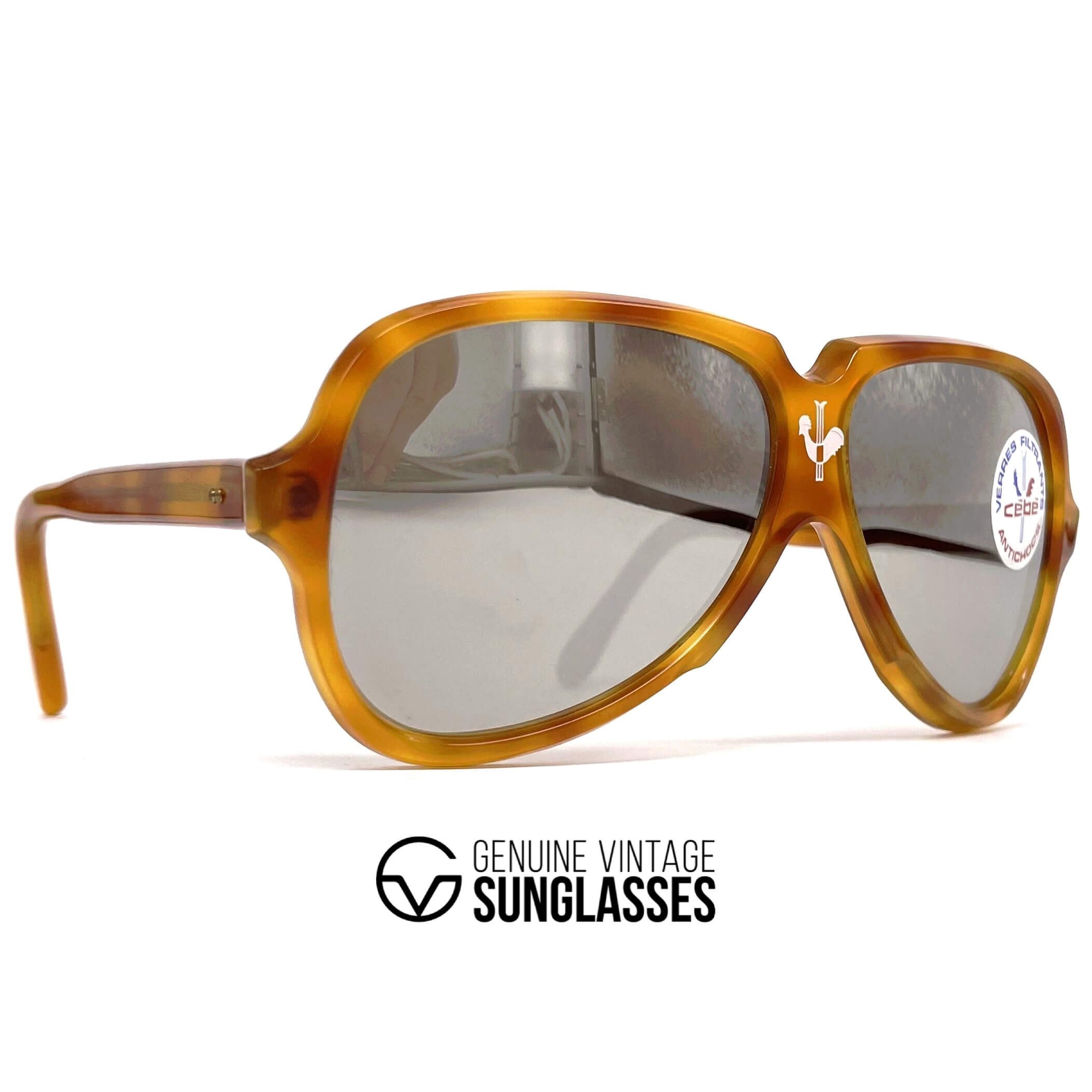 Vintage CEBE France tortoise shell mirrored mineral sunglasses