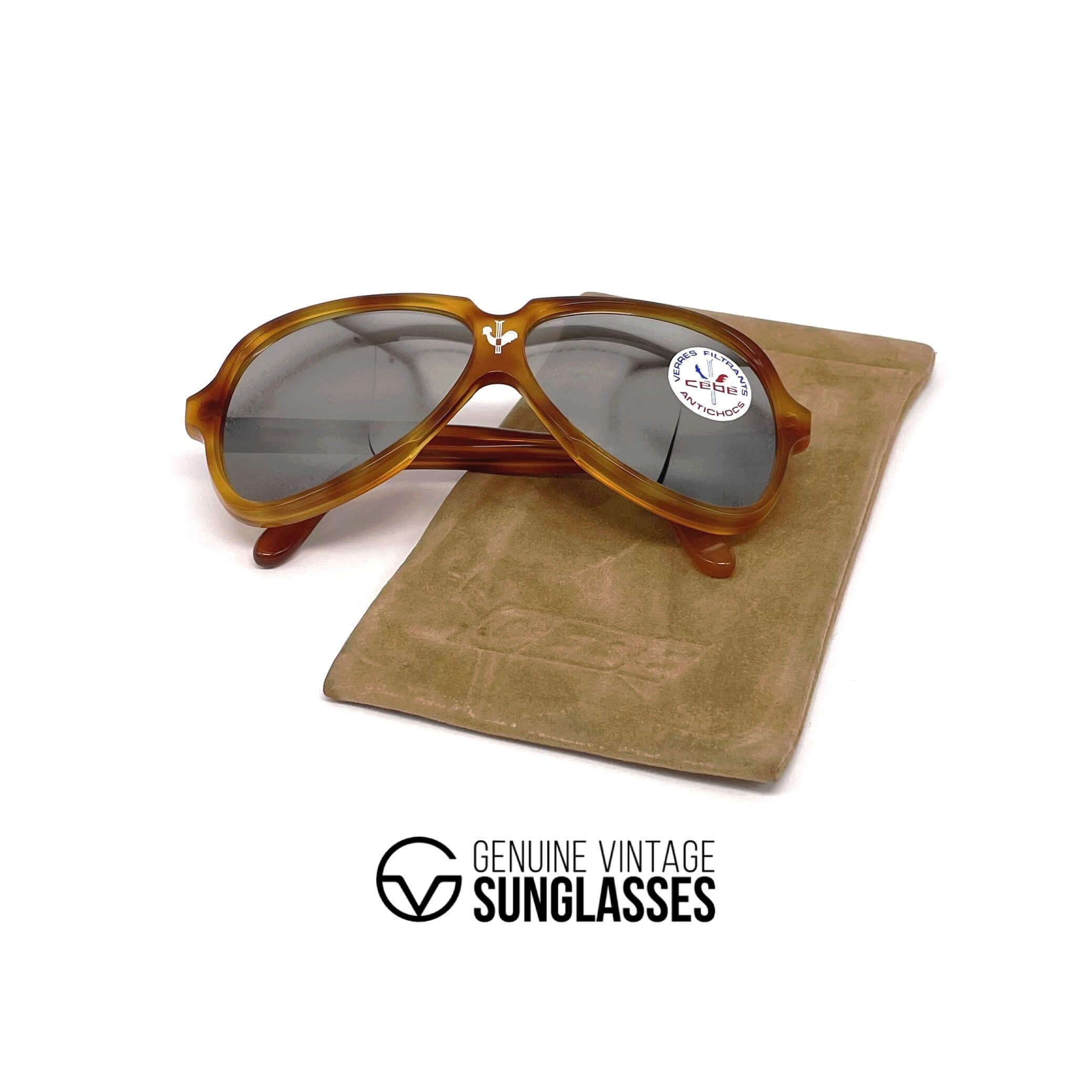 Vintage CEBE France tortoise shell mirrored mineral sunglasses