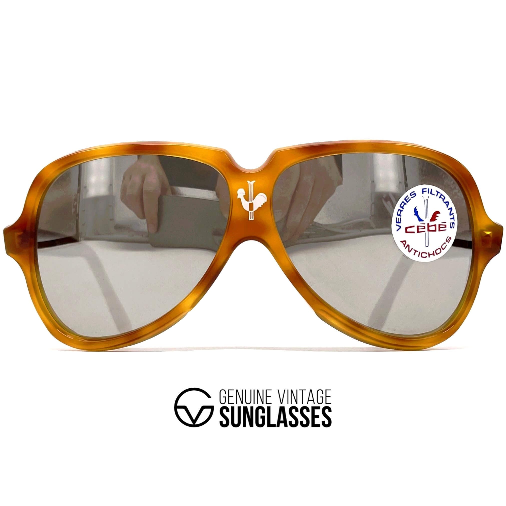 Vintage CEBE France tortoise shell mirrored mineral sunglasses