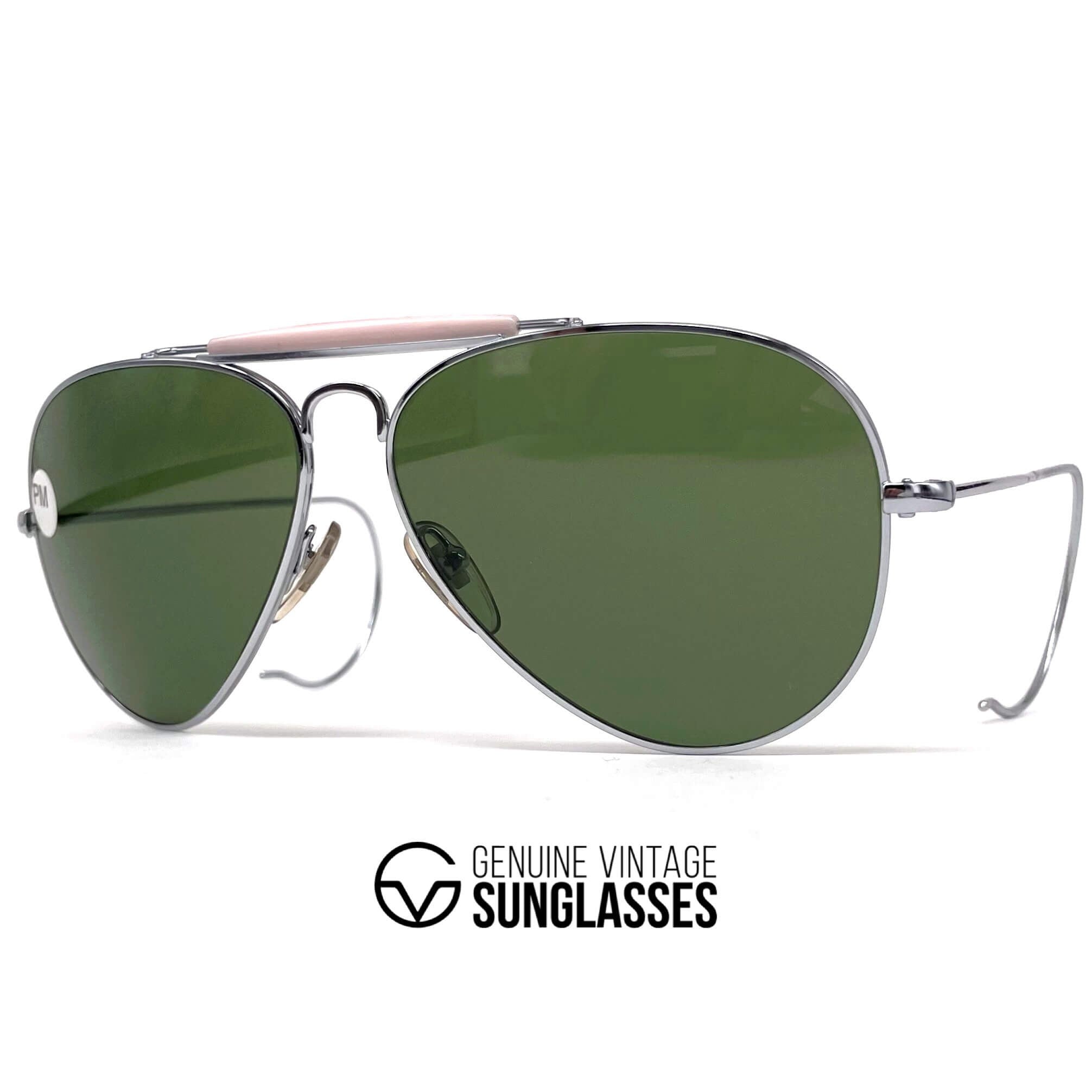 Vintage CEBE Himalaya silver aviator mineral sports sunglasses