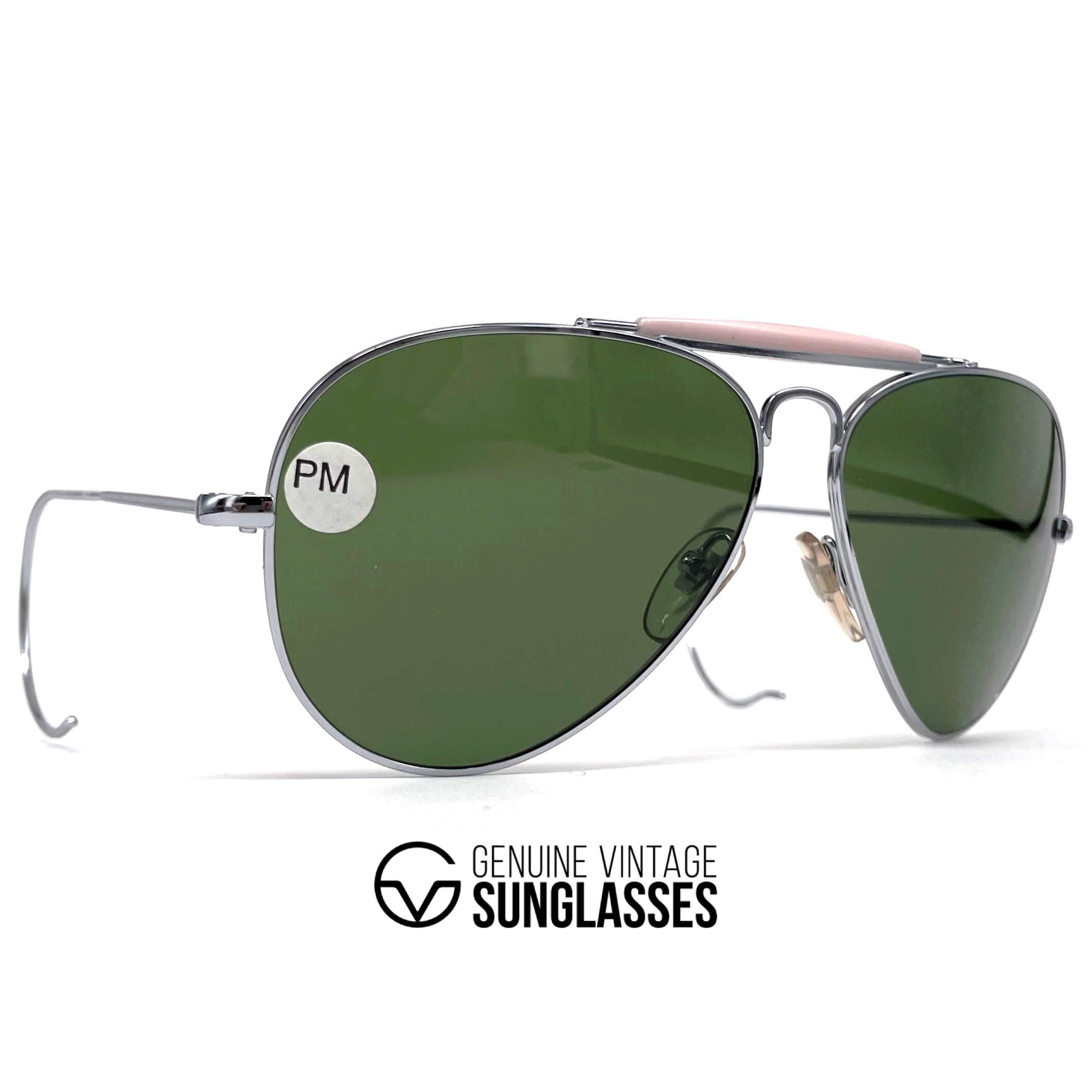 Vintage CEBE Himalaya silver aviator mineral sports sunglasses