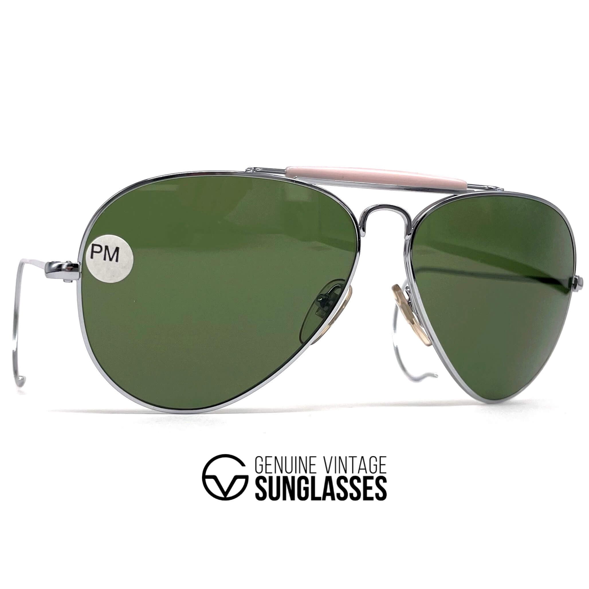 Vintage CEBE Himalaya silver aviator mineral sports sunglasses