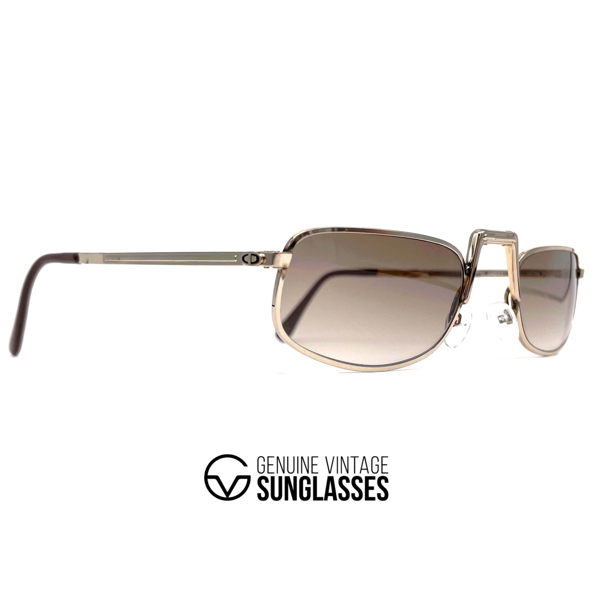 Vintage CHRISTIAN DIOR 2172 Monsieur gold folding sunglasses