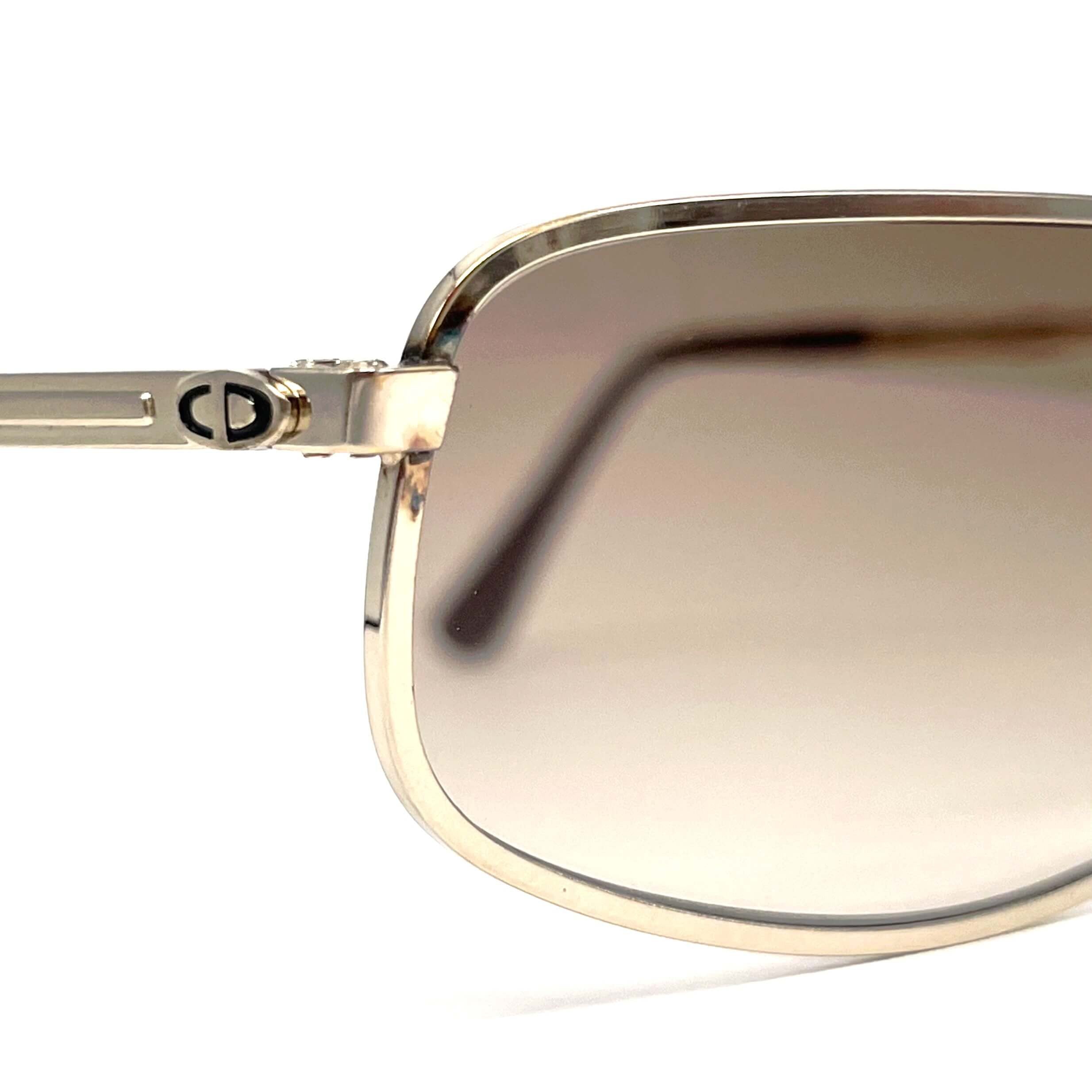 Vintage CHRISTIAN DIOR 2172 Monsieur gold folding sunglasses
