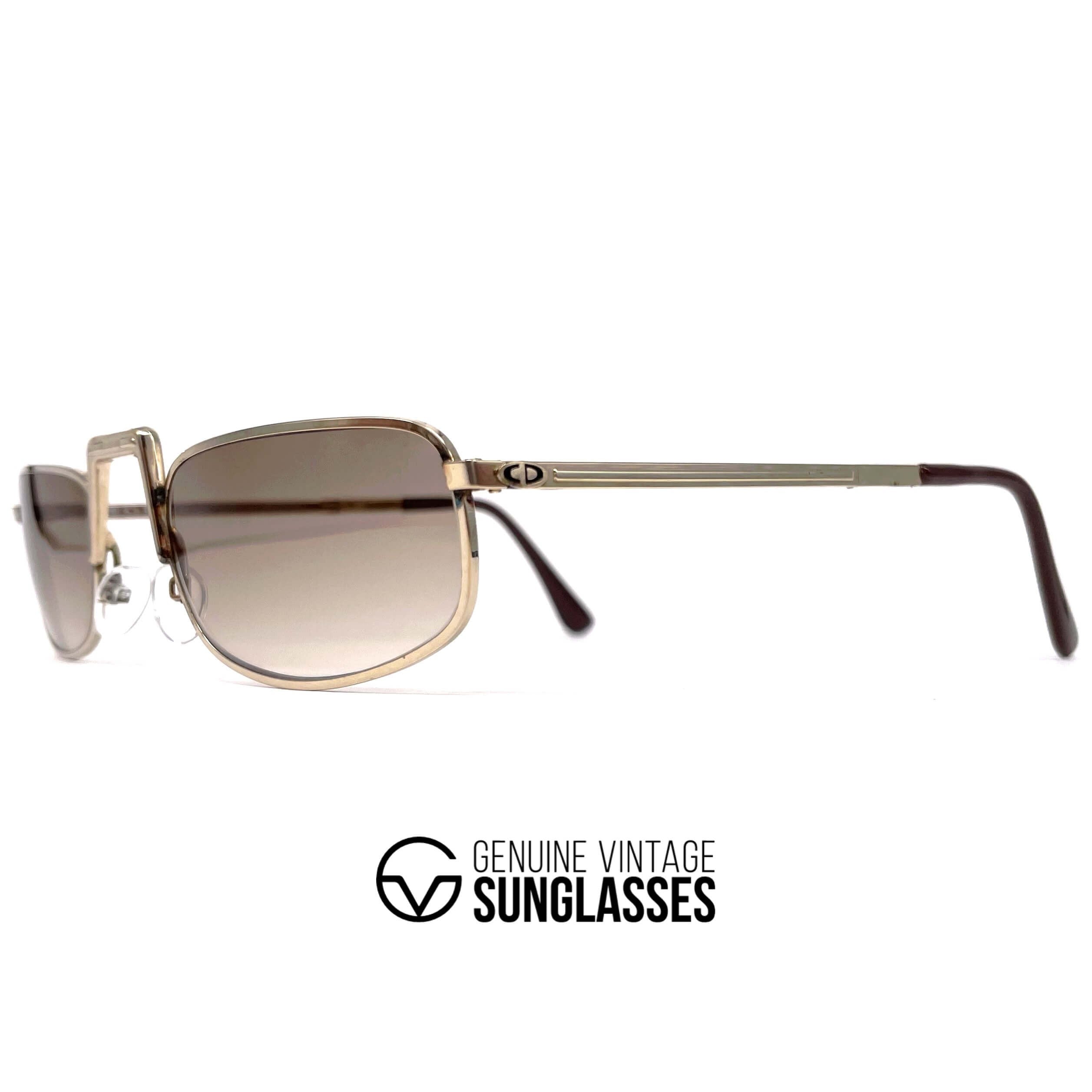 Vintage CHRISTIAN DIOR 2172 Monsieur gold folding sunglasses