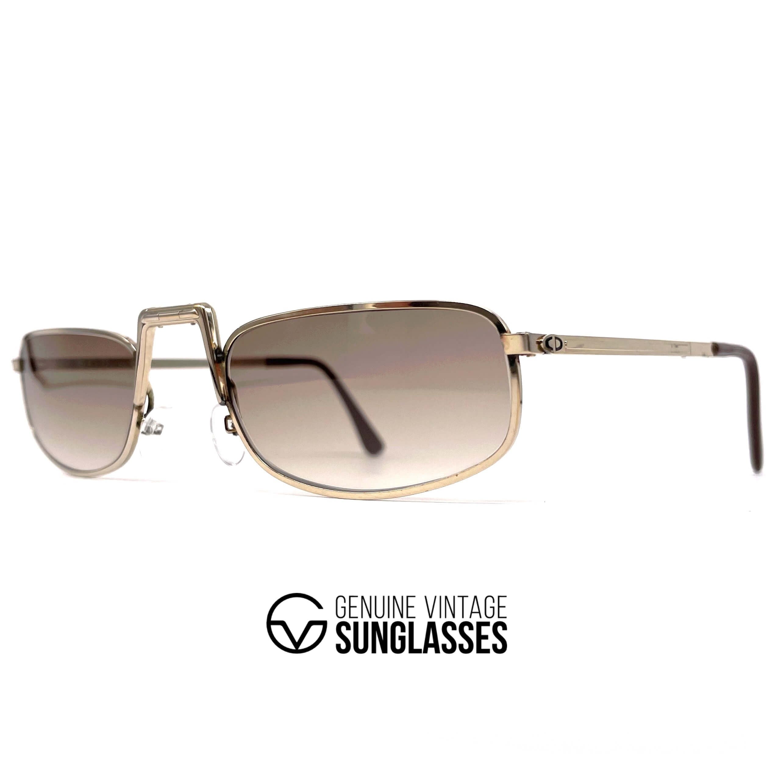 Vintage CHRISTIAN DIOR 2172 Monsieur gold folding sunglasses