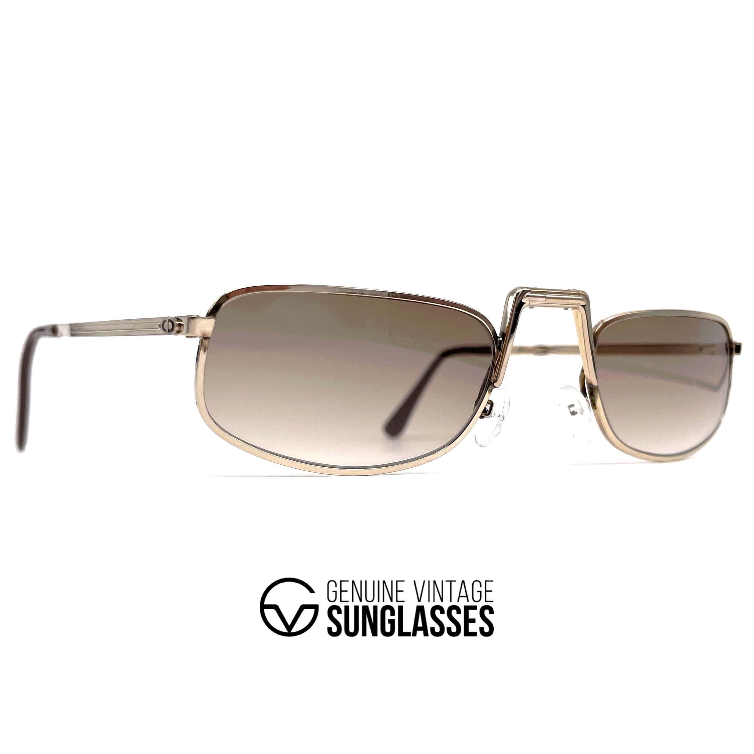 Vintage CHRISTIAN DIOR 2172 Monsieur gold folding sunglasses