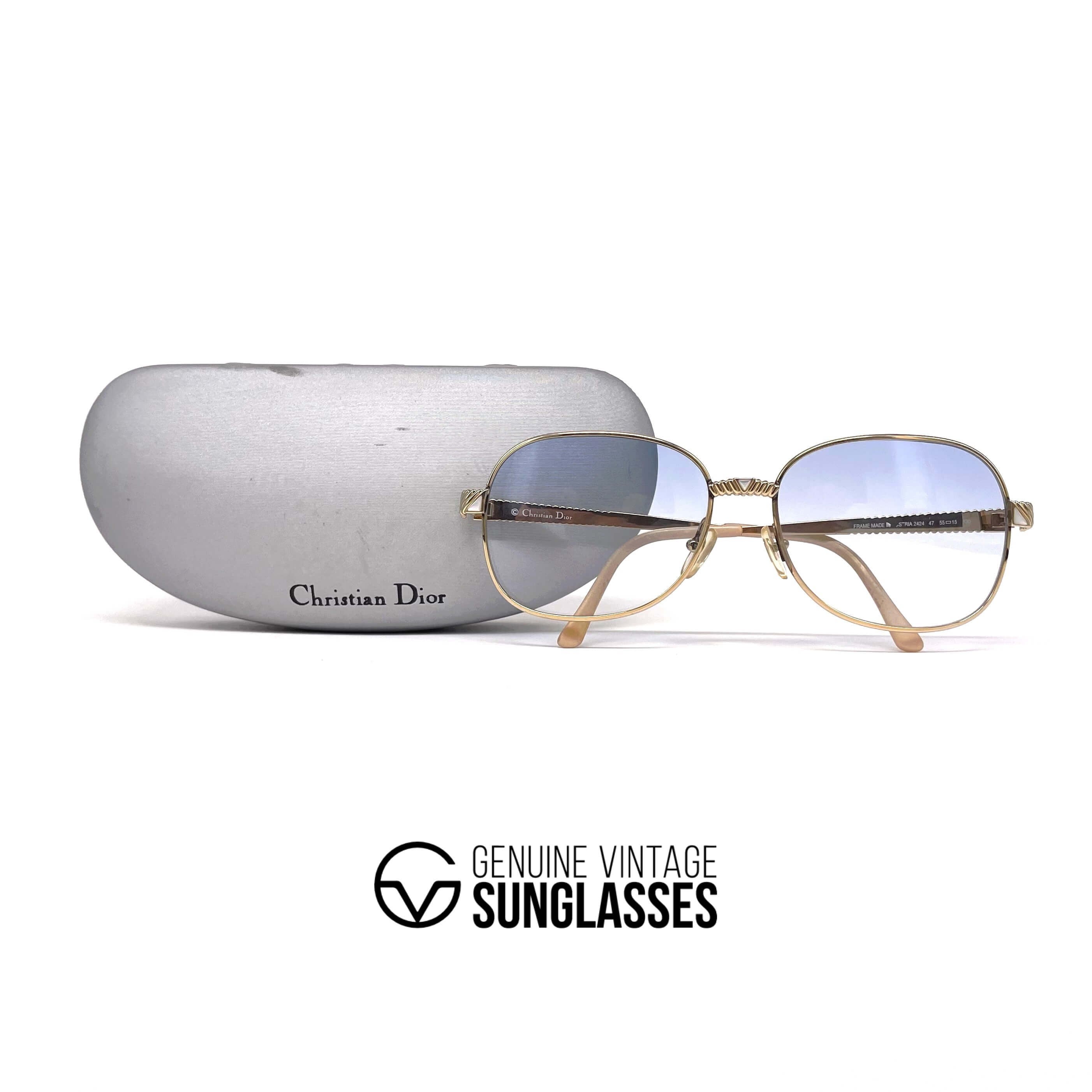 Vintage CHRISTIAN DIOR 2424 gold sunglasses
