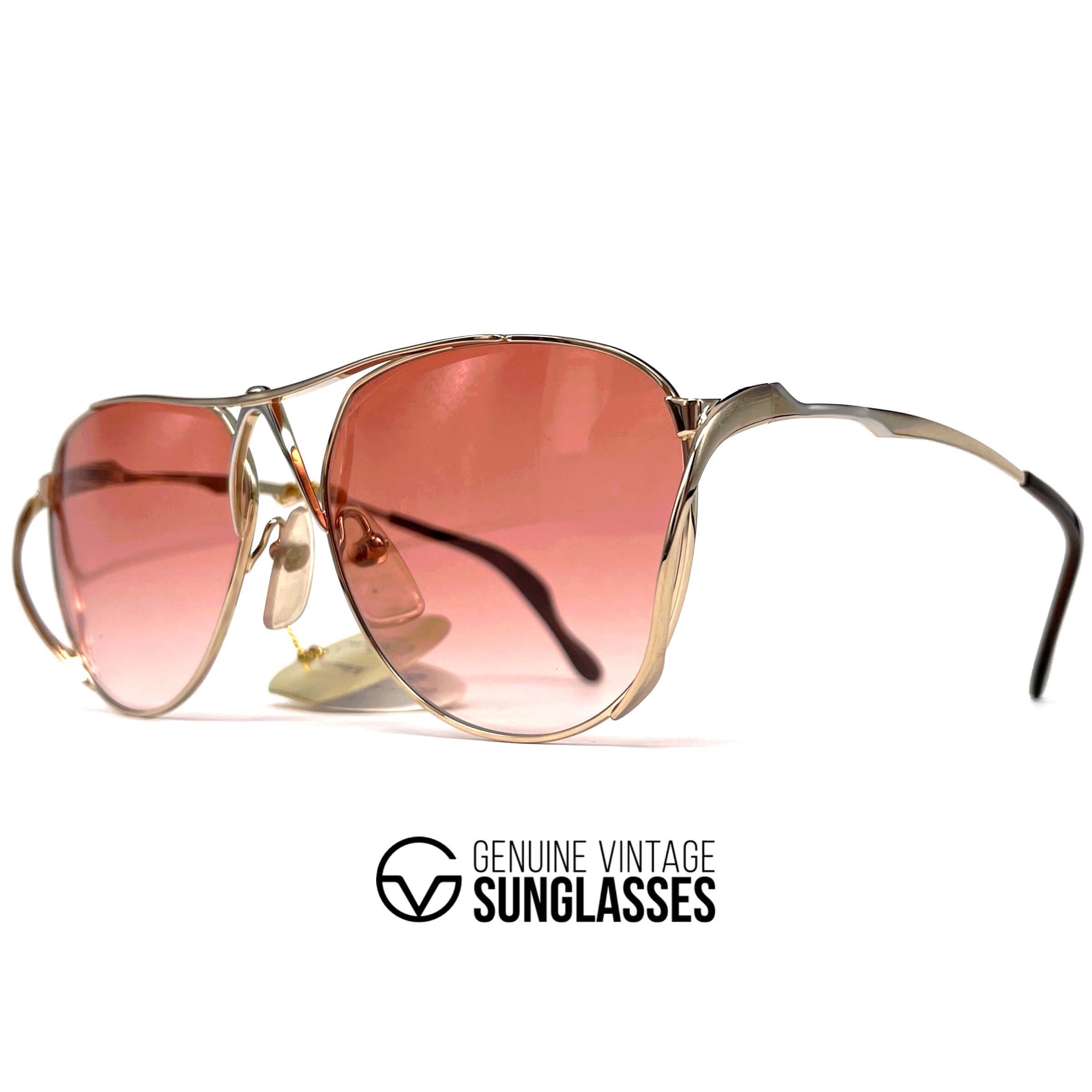 Vintage COLANI 1002 futuristic art gold red sunglasses