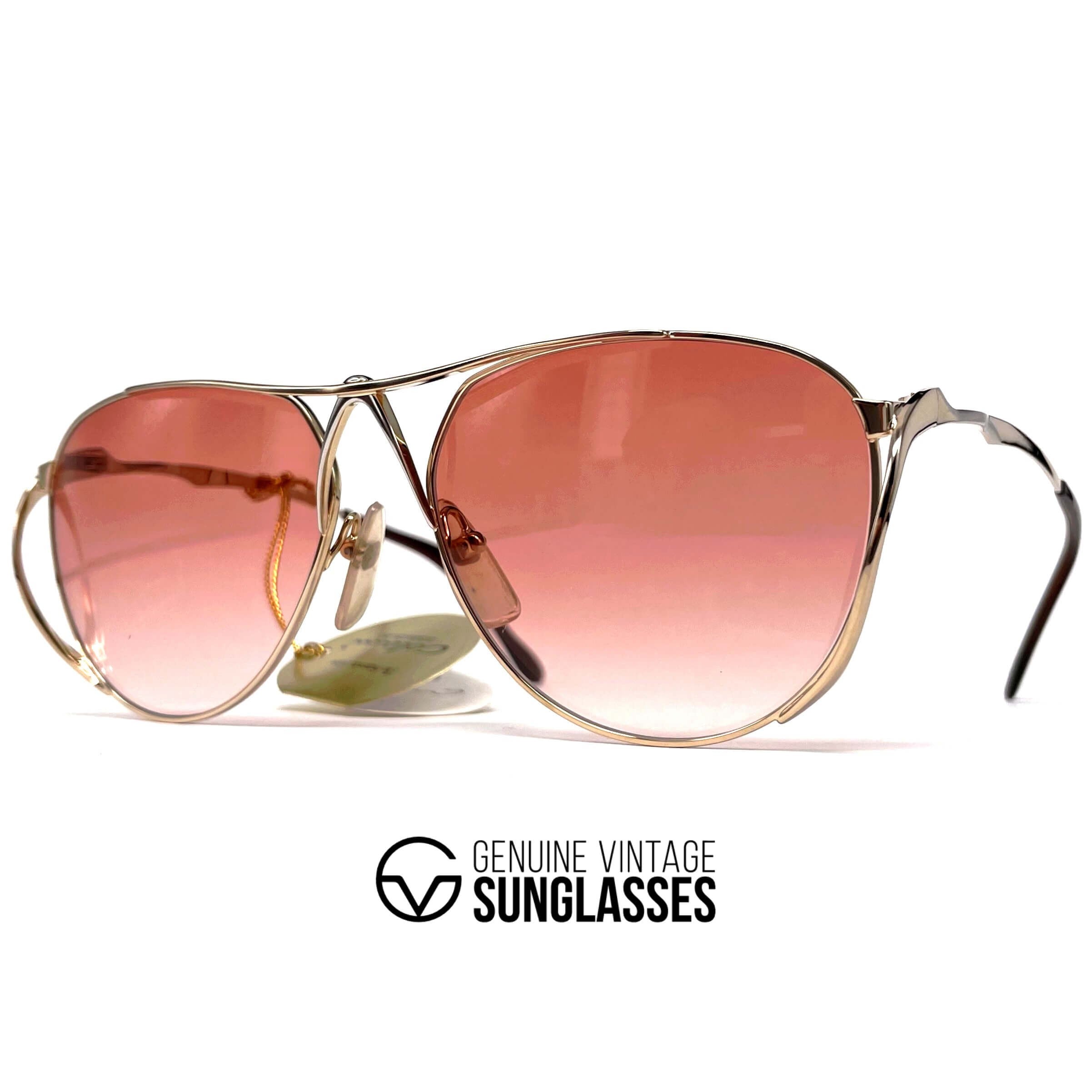 Vintage COLANI 1002 futuristic art gold red sunglasses